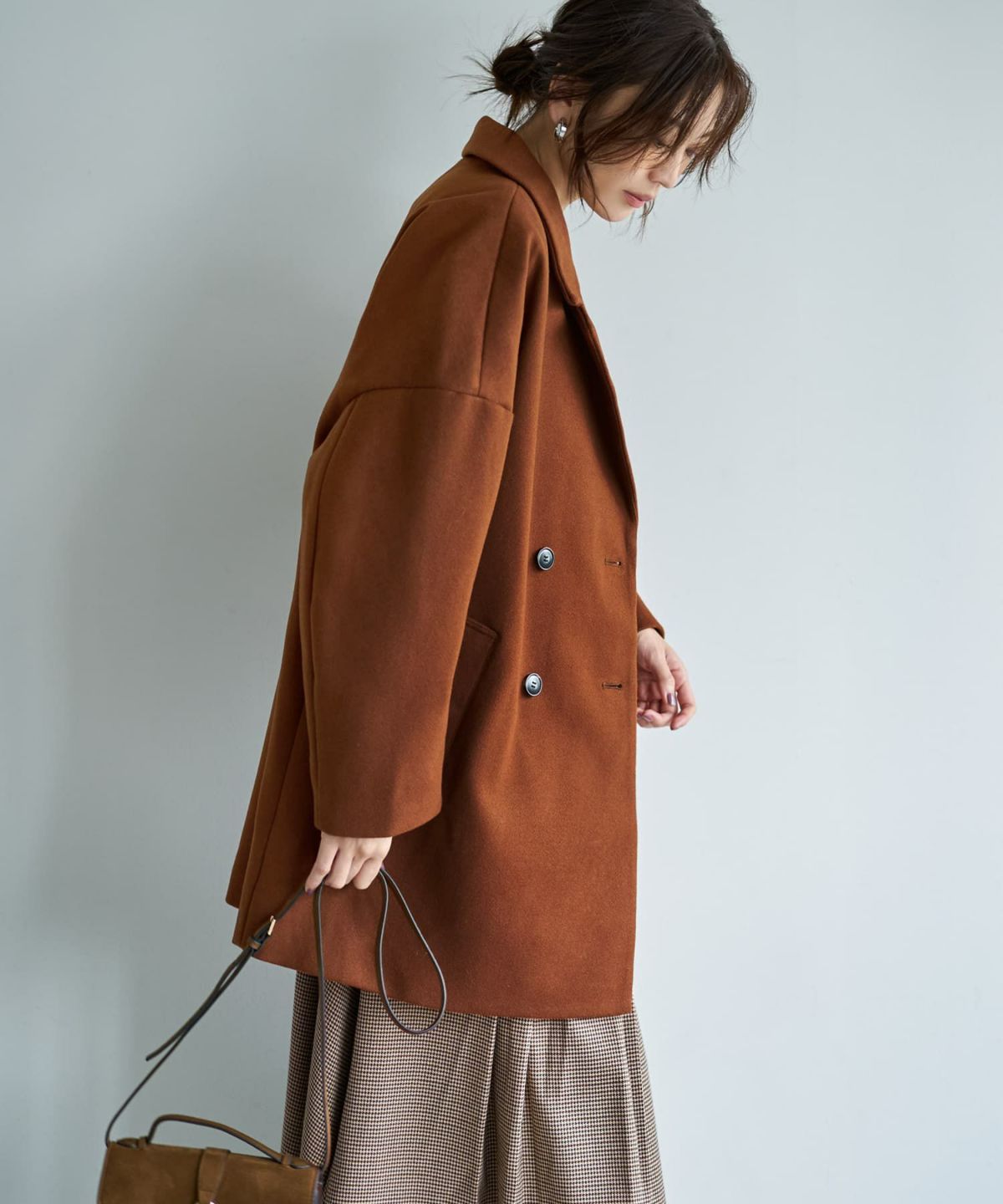着用イメージ 166cm ブラウン