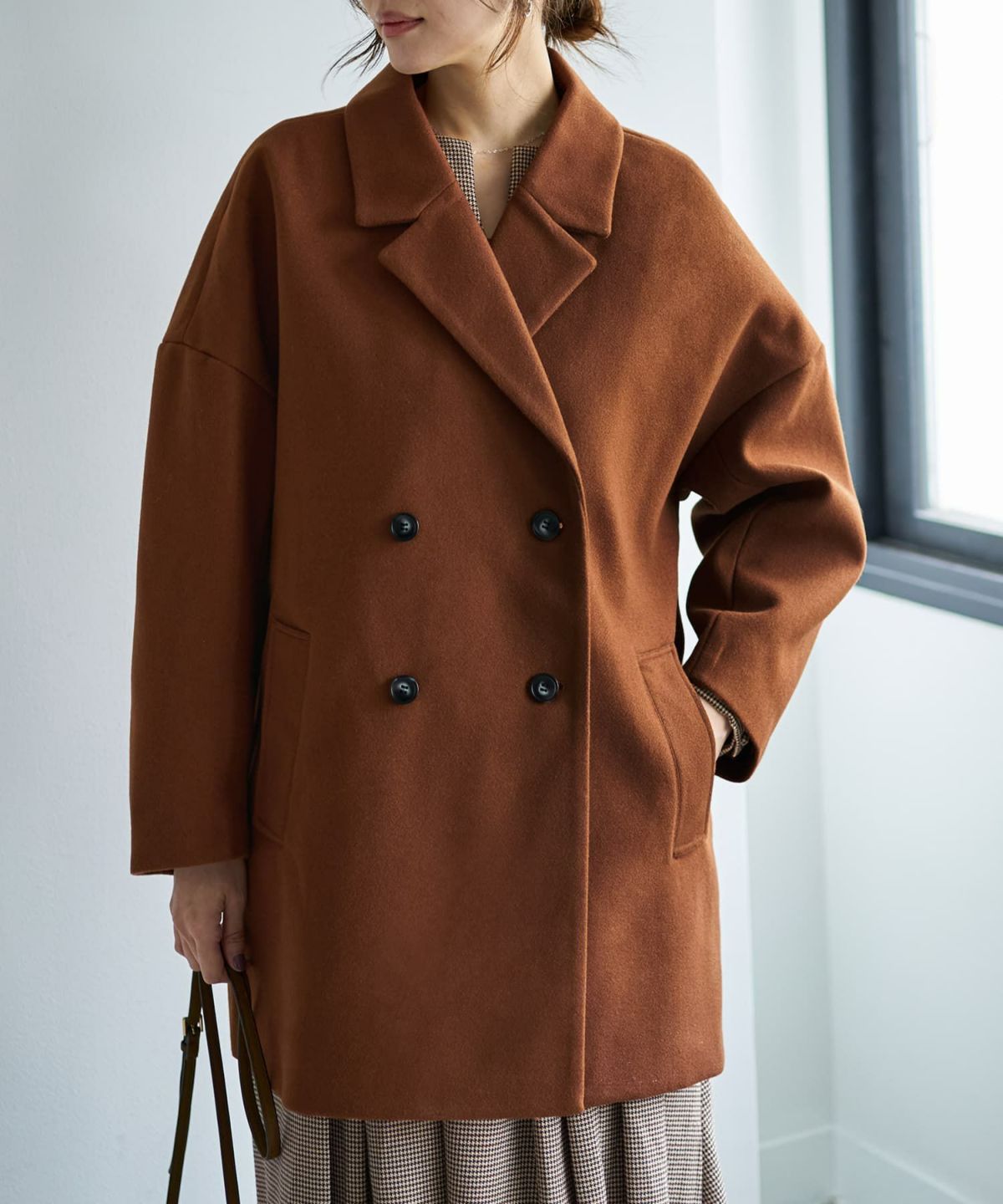 着用イメージ 166cm ブラウン