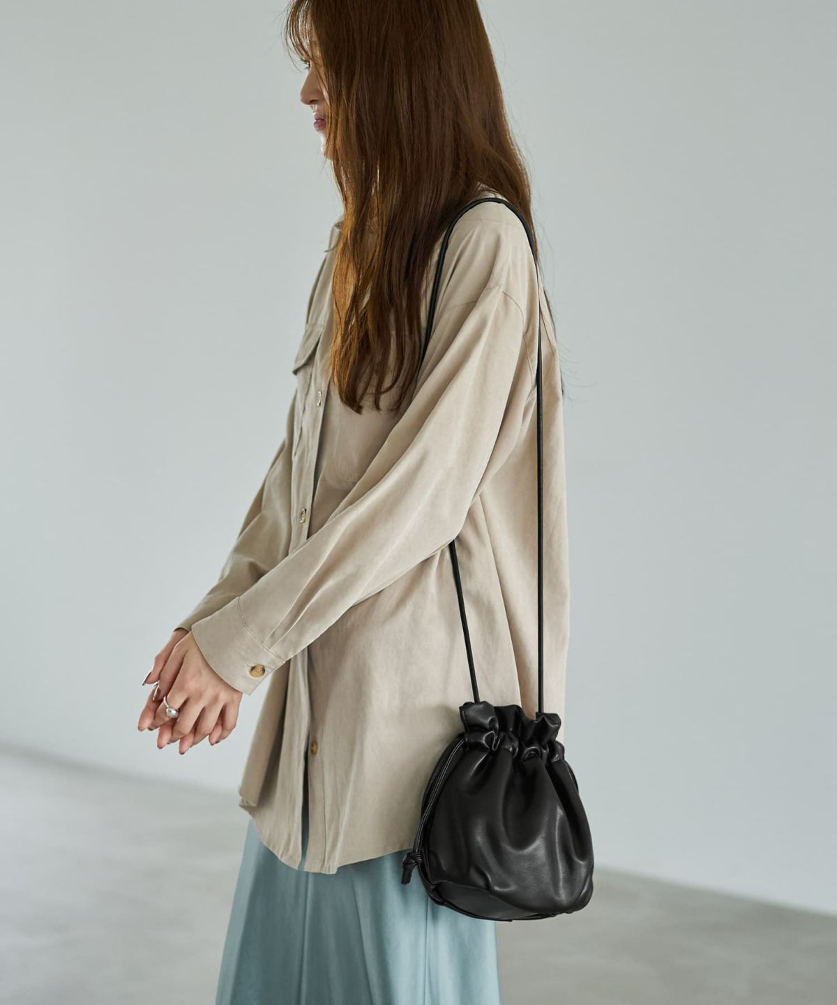 着用イメージ 166cm ライトベージュ