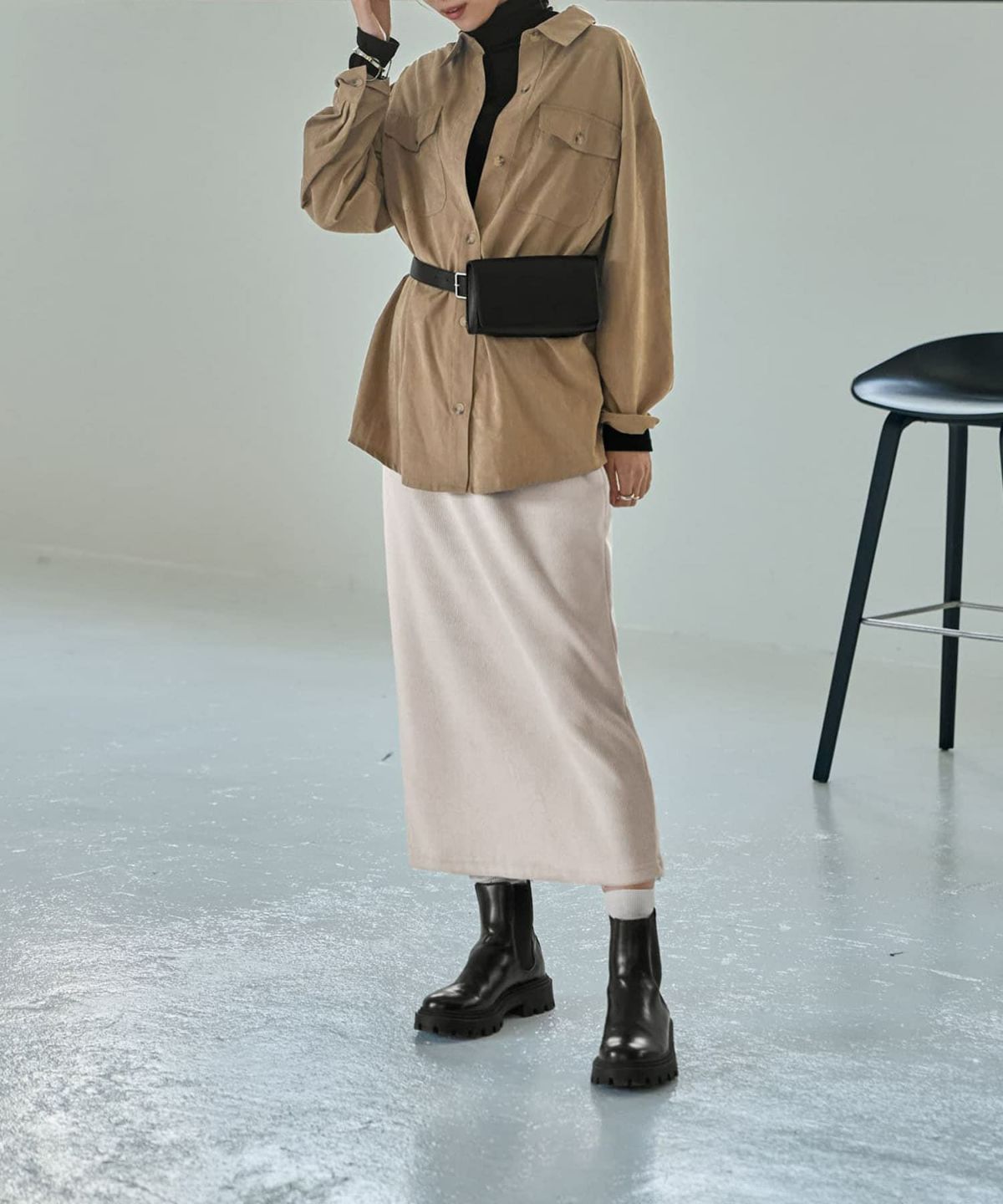 着用イメージ 168cm キャメル