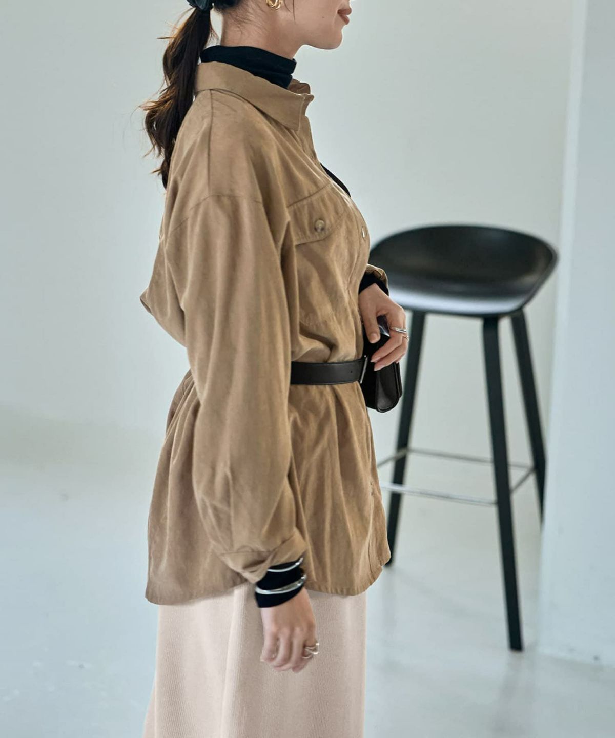 着用イメージ 168cm キャメル