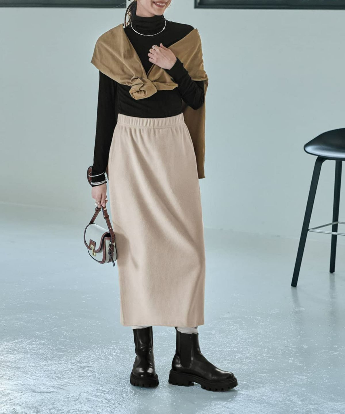 着用イメージ 168cm キャメル
