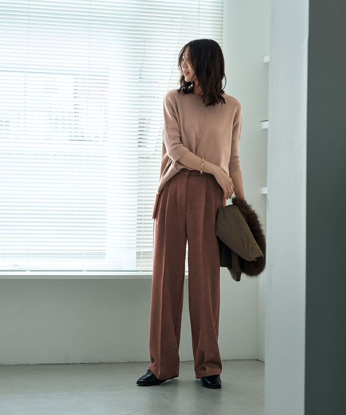 着用イメージ 166cm Sサイズ ブラウン