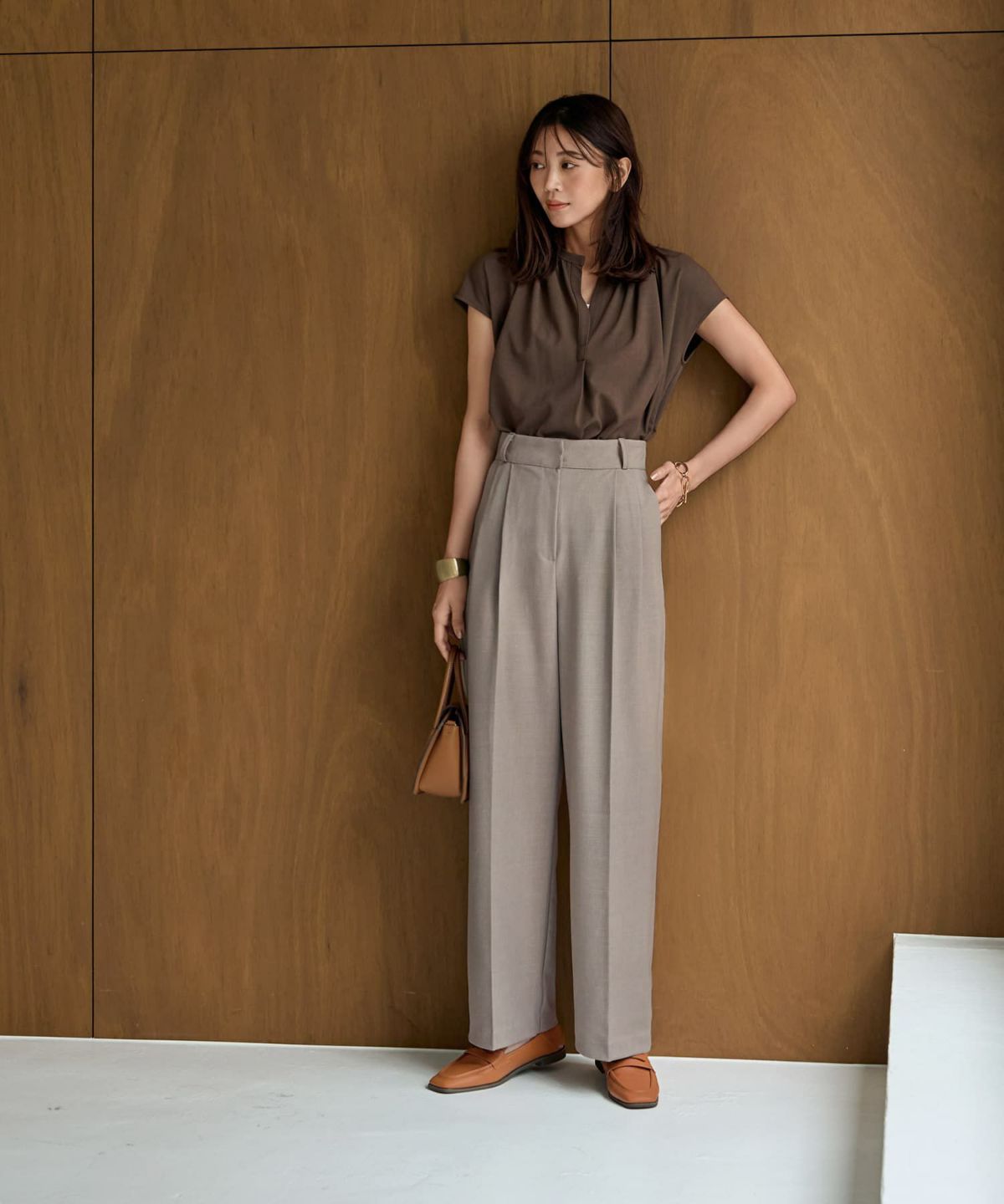 着用イメージ 166cm Sサイズ グレージュ