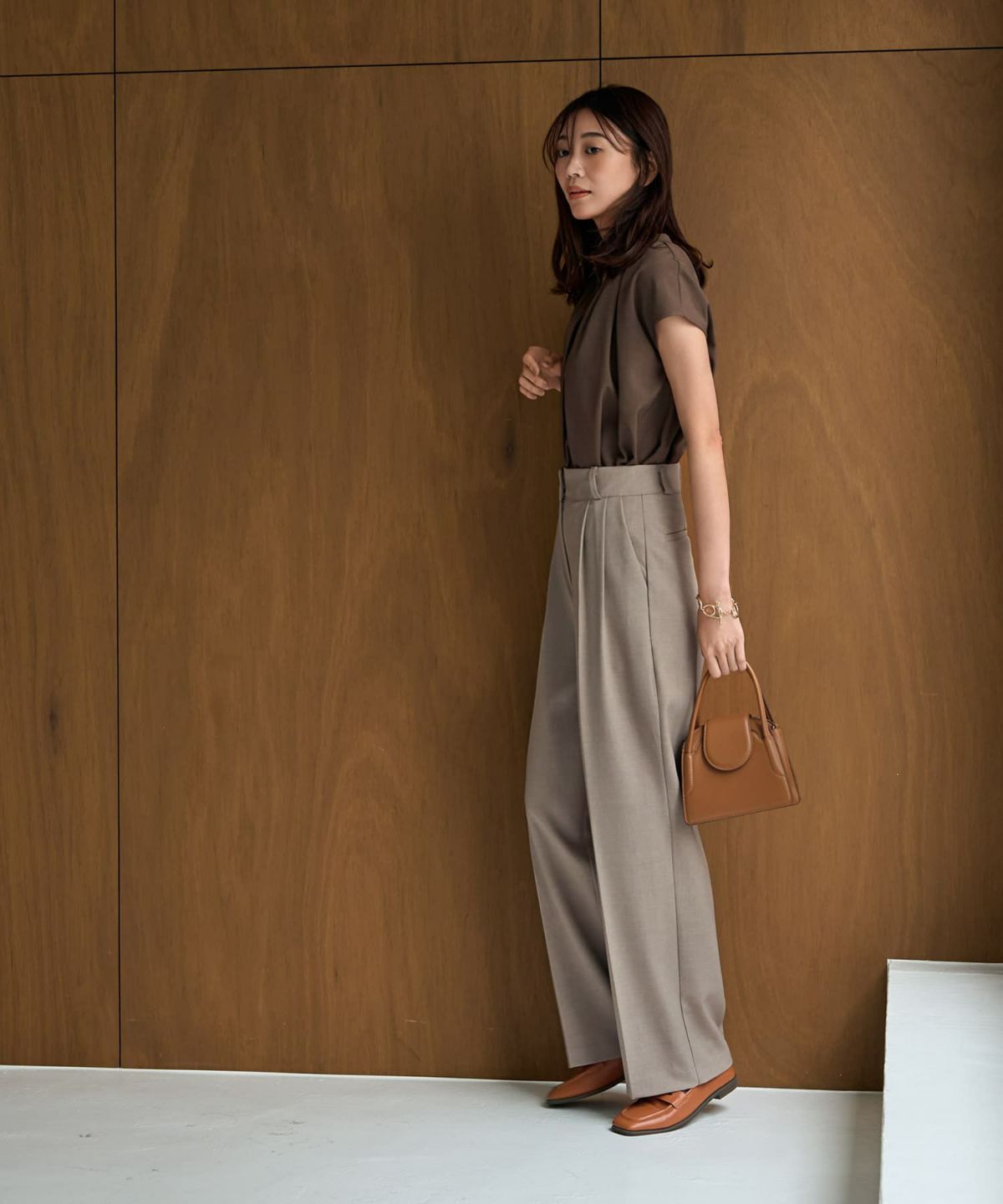 着用イメージ 166cm Sサイズ グレージュ