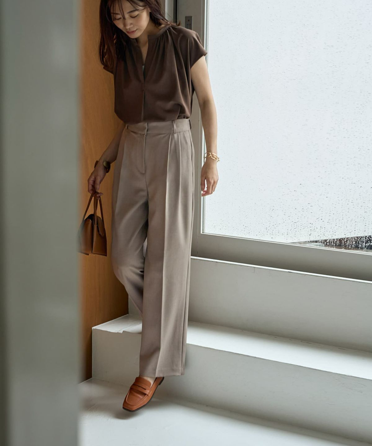 着用イメージ 166cm Sサイズ グレージュ