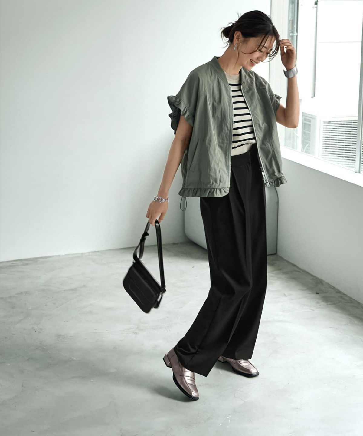 着用イメージ 166cm Sサイズ ブラック