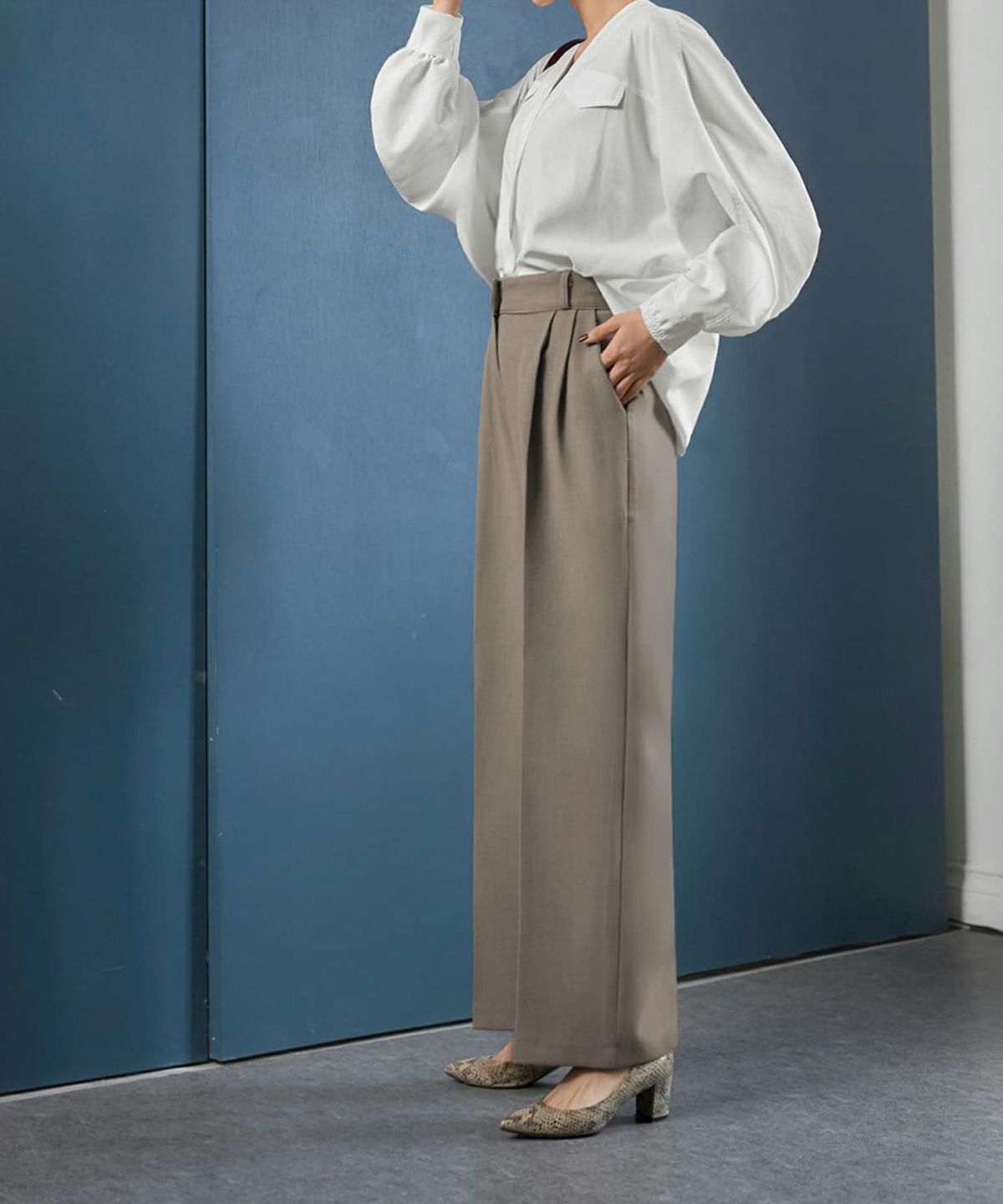 着用イメージ 168cm 着用サイズ S ニュアンスグレー