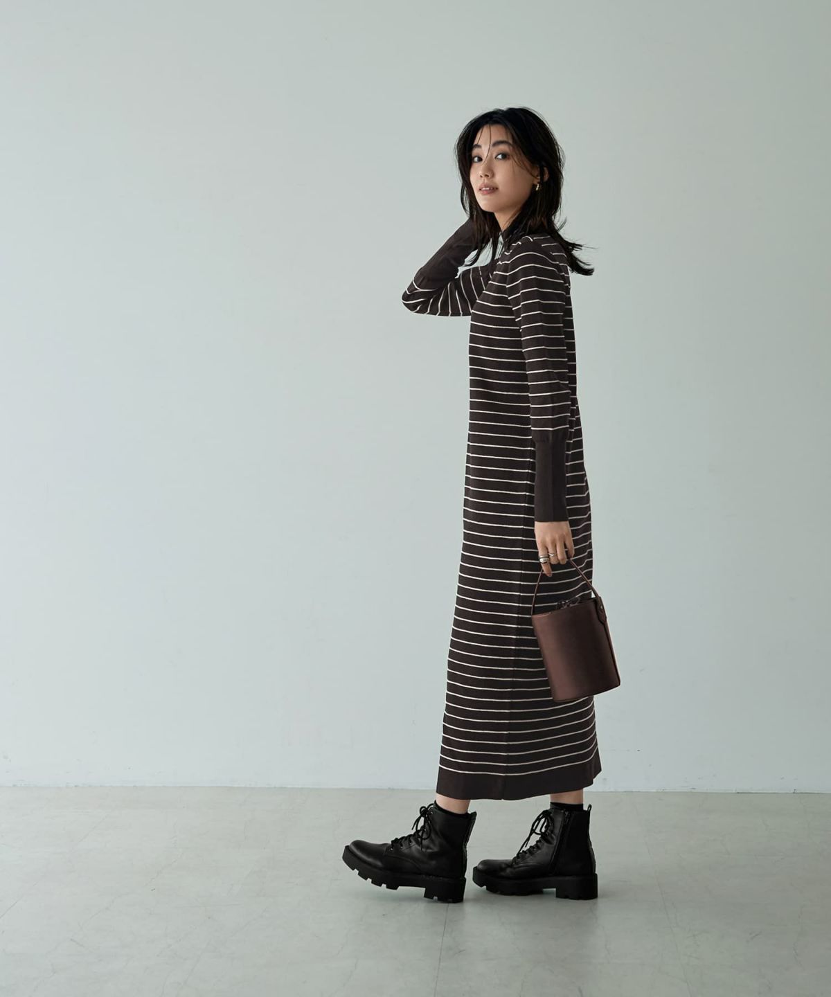 着用イメージ 166cm コーヒーミックス 02サイズ 