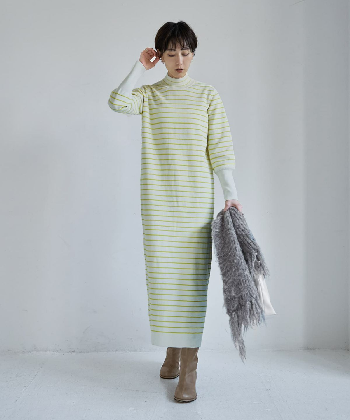 着用イメージ 166cm アイボリーミックス 02サイズ 
