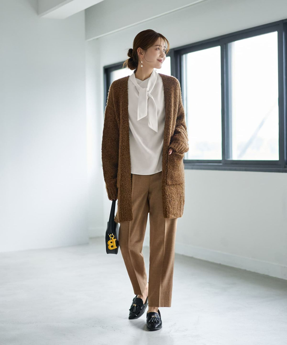 着用イメージ 166cm ブラウンミックス