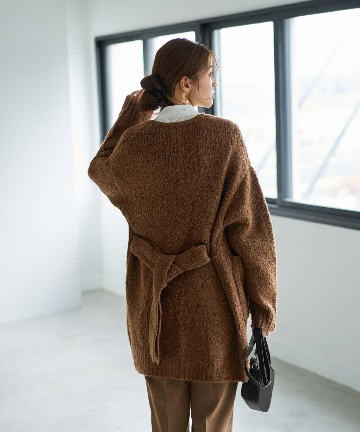 着用イメージ 166cm ブラウンミックス