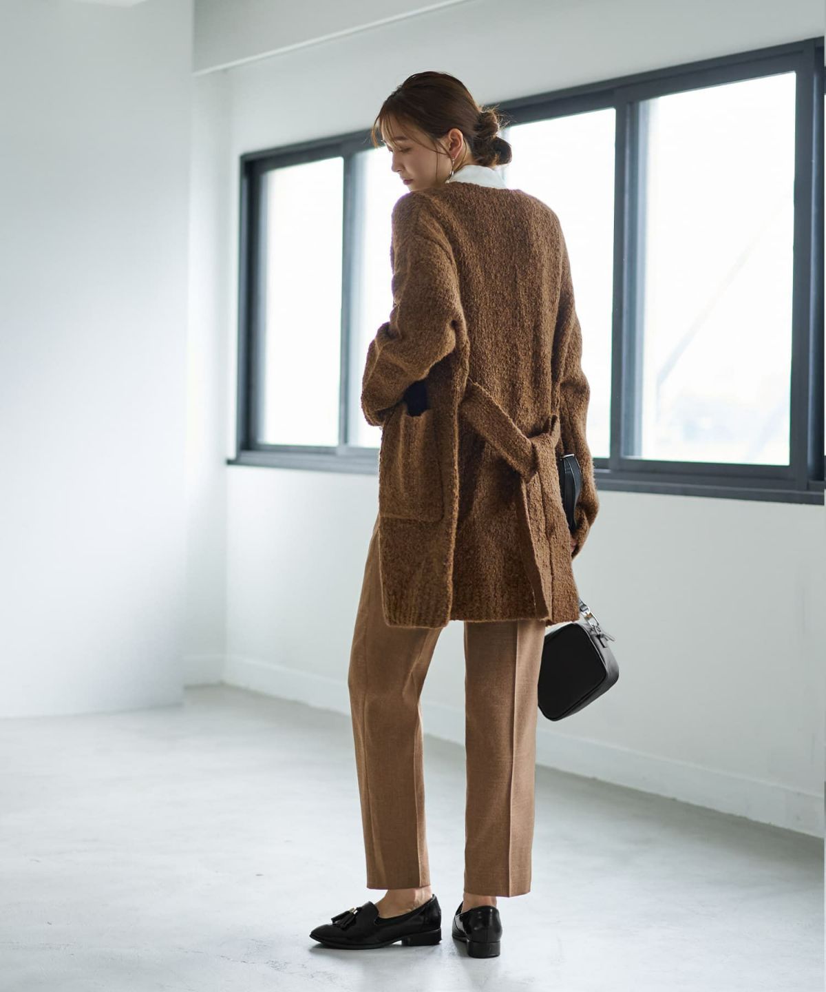 着用イメージ 166cm ブラウンミックス