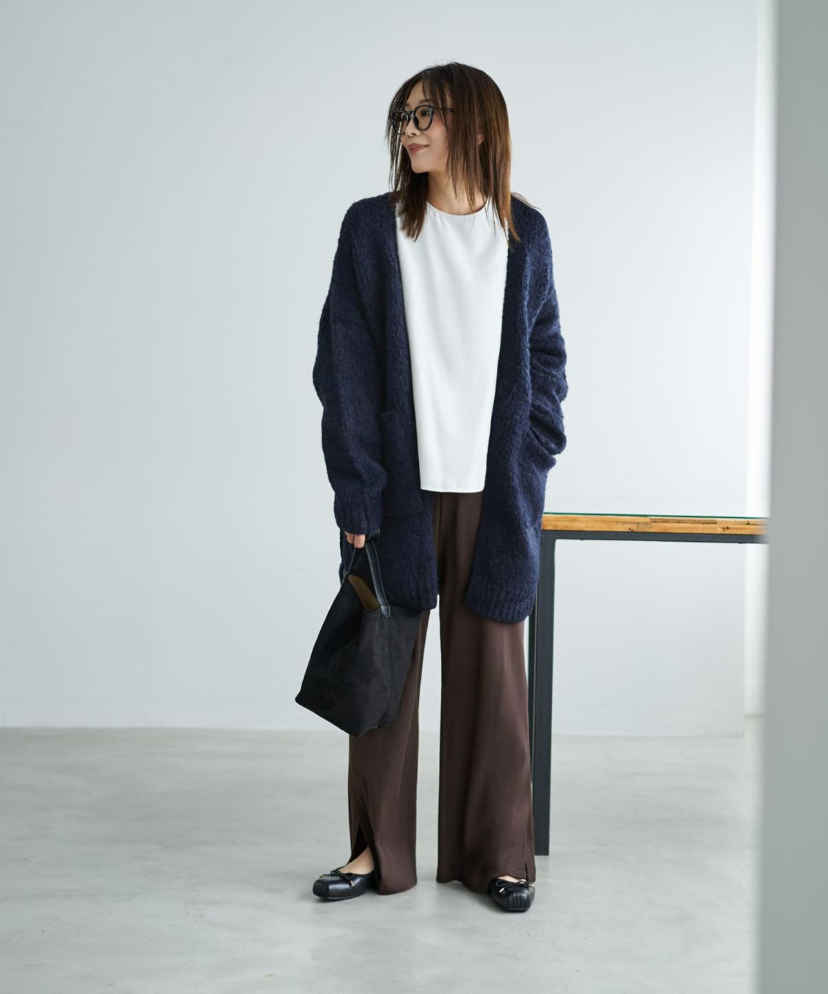 着用イメージ 166cm ネイビー