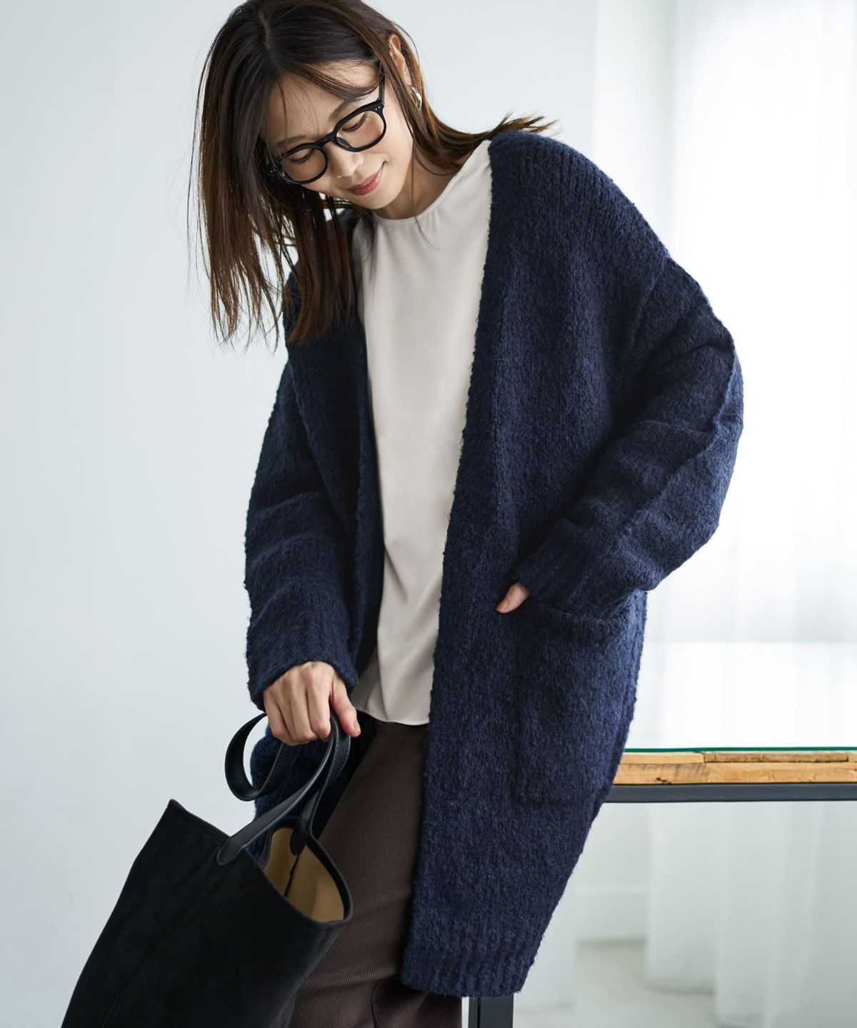 着用イメージ 166cm ネイビー