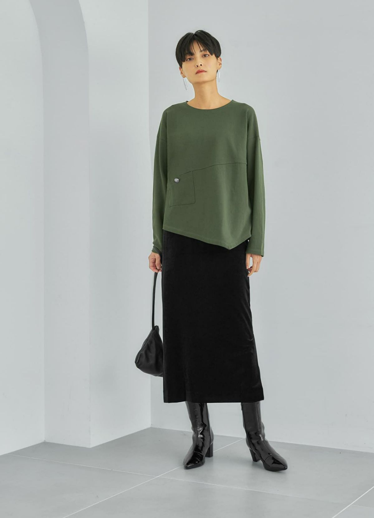 着用イメージ 165cm カーキ