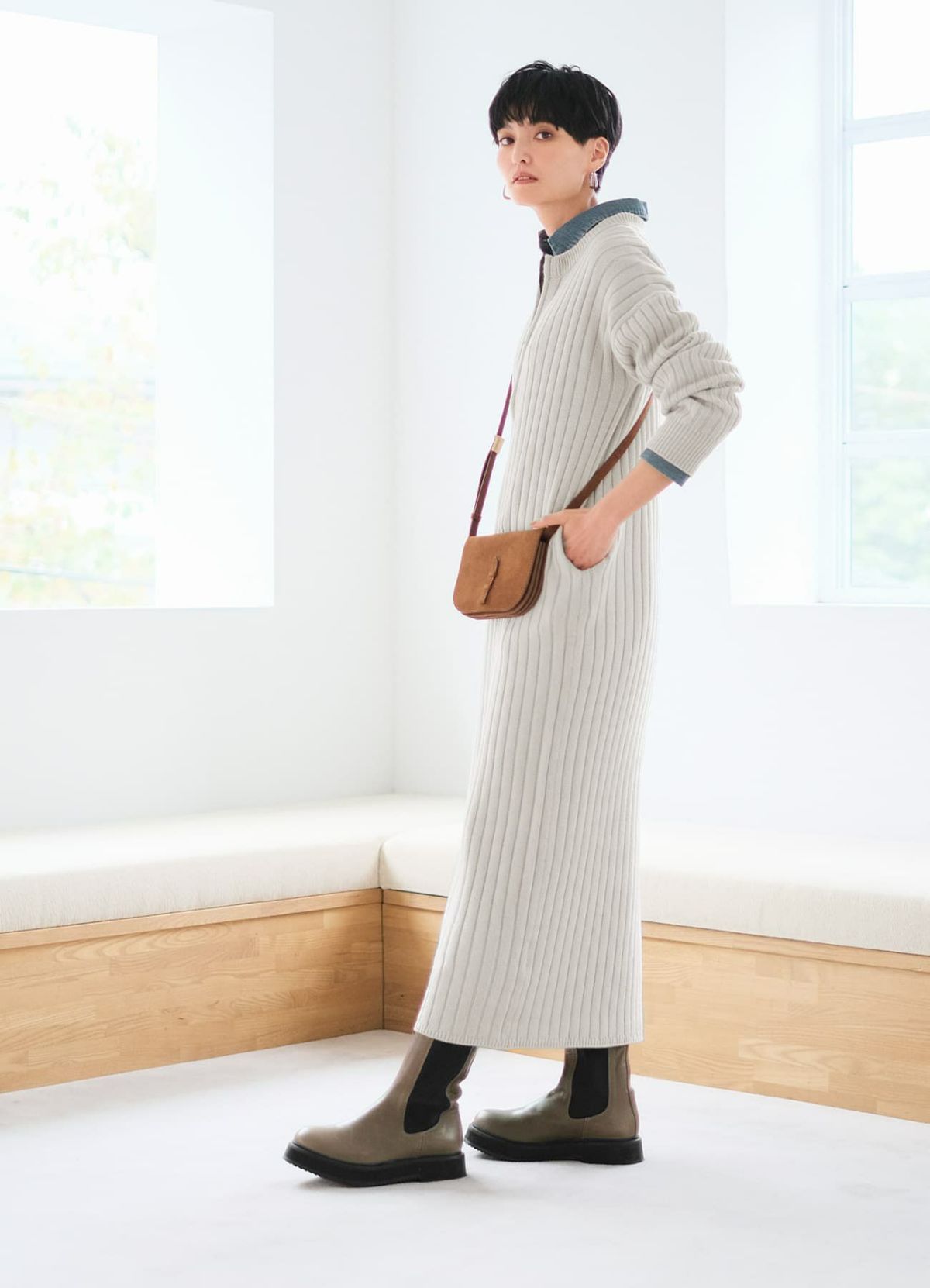 着用イメージ 165cm 着用サイズ 02 ブライトグレー