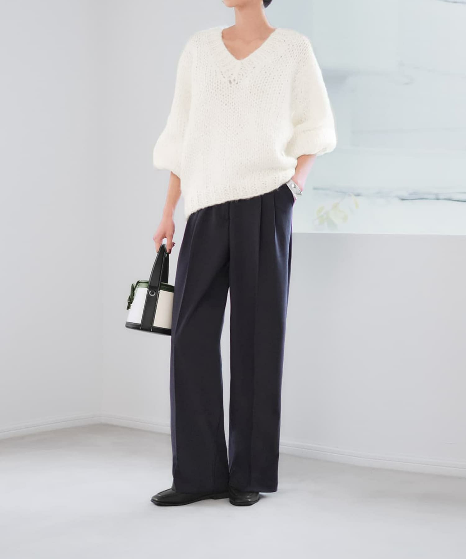 着用イメージ 168cm アイボリー