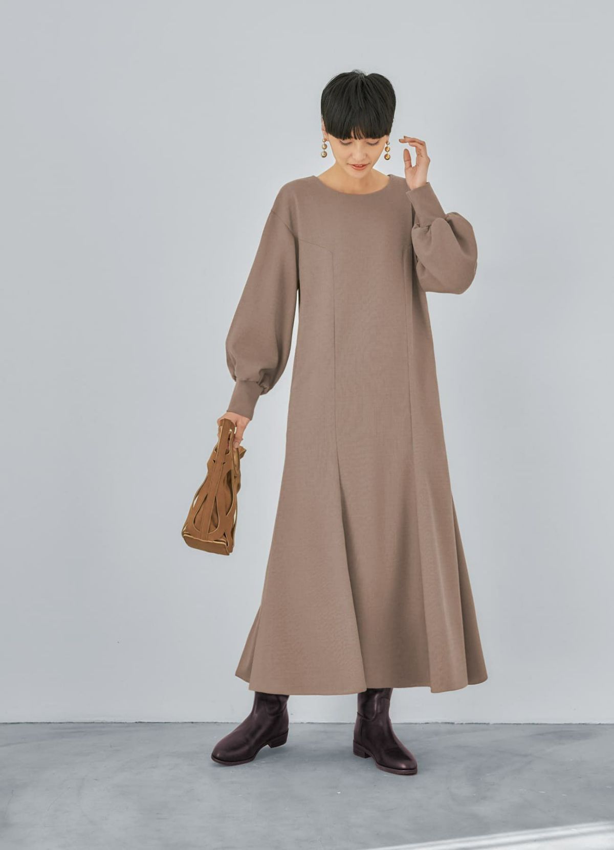 着用イメージ 165cm 着用サイズ 02 ライトブラウン