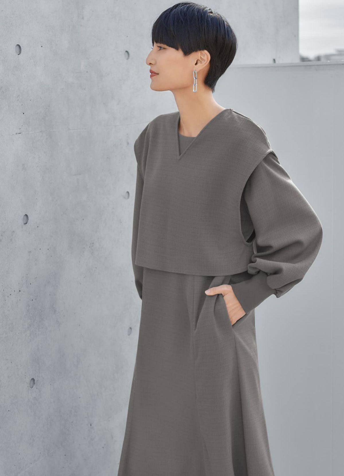 着用イメージ 165cm 着用サイズ 02 グレー