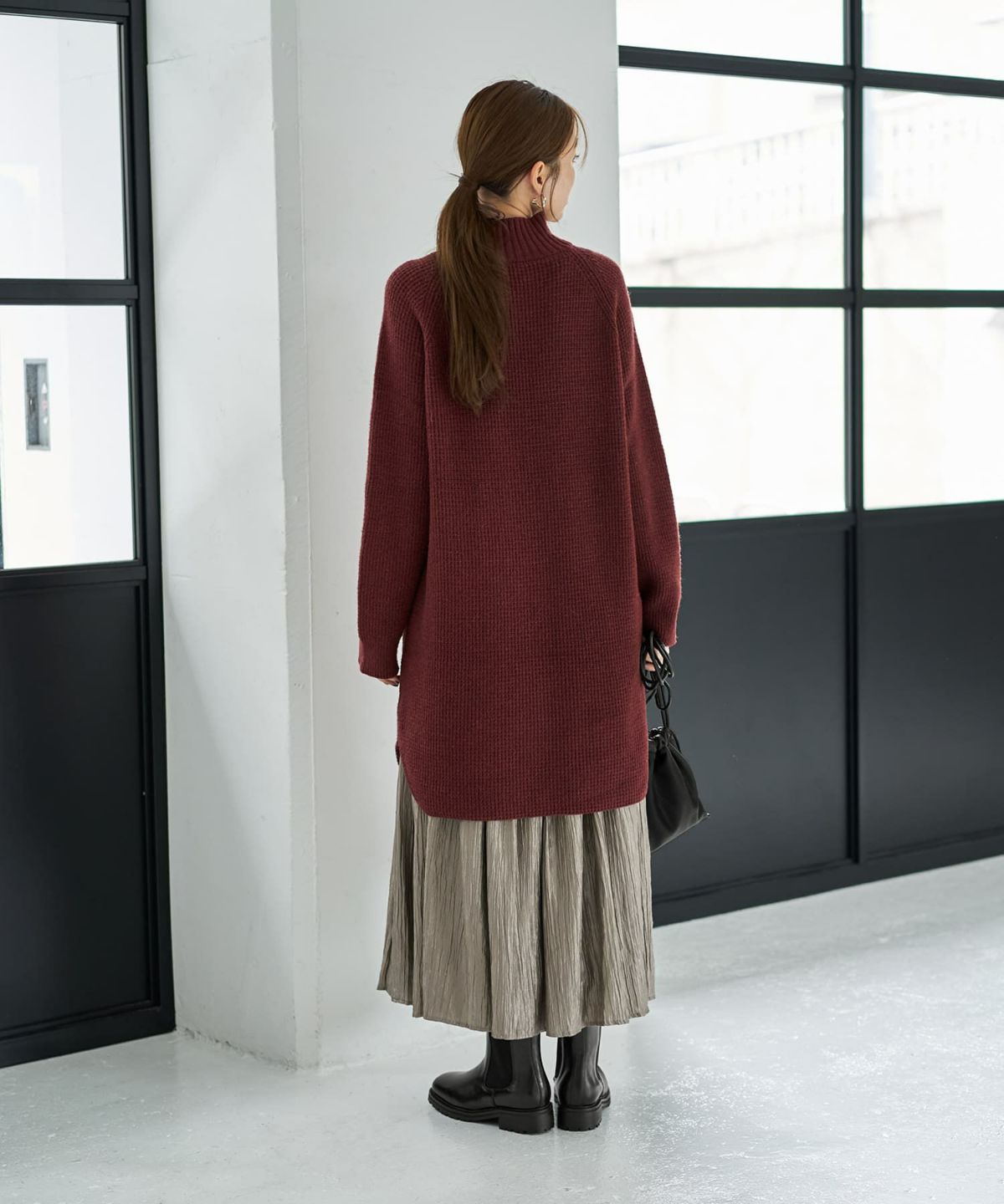 着用イメージ 166cm バーガンディミックス