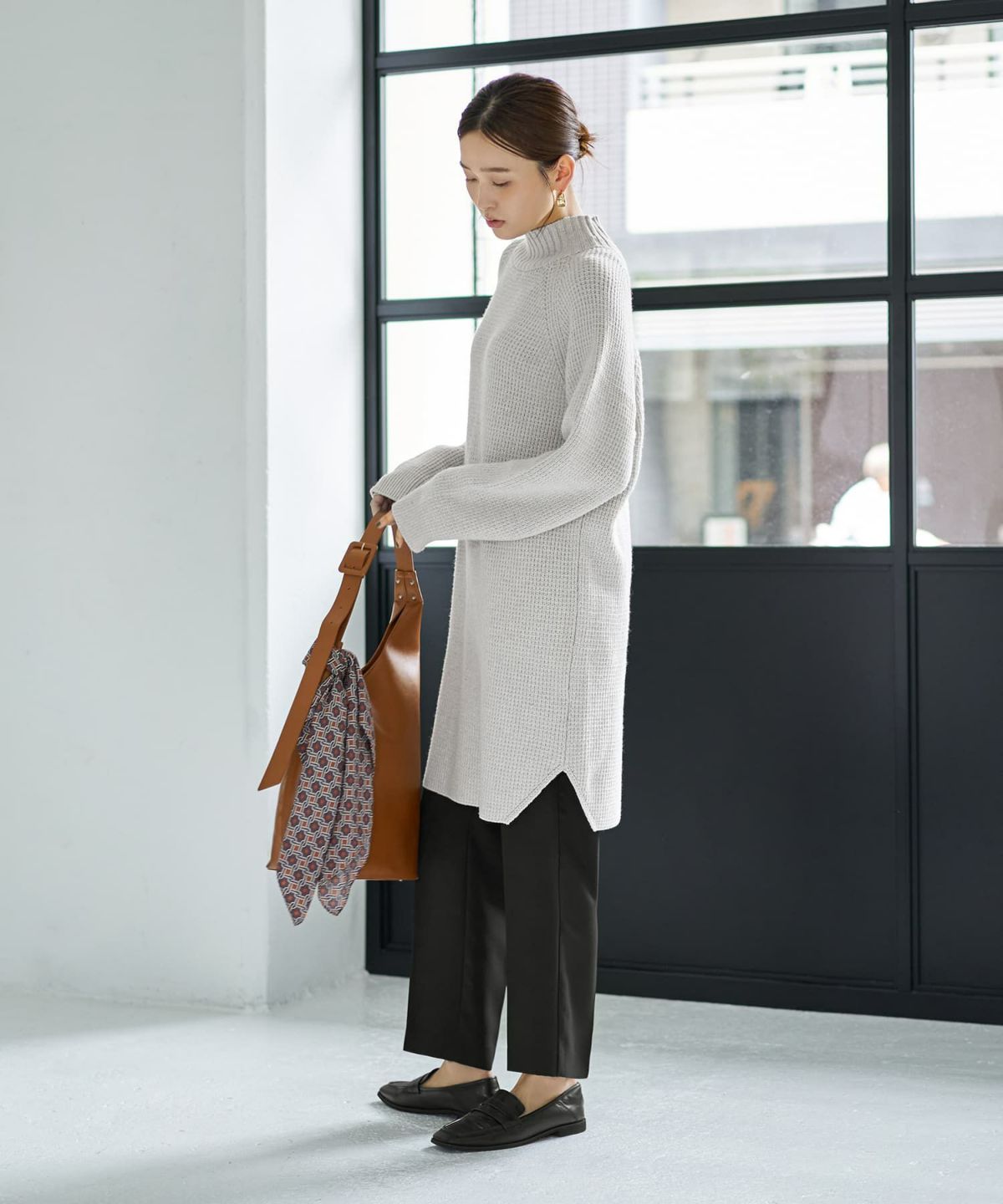 着用イメージ 166cm ライトグレーミックス