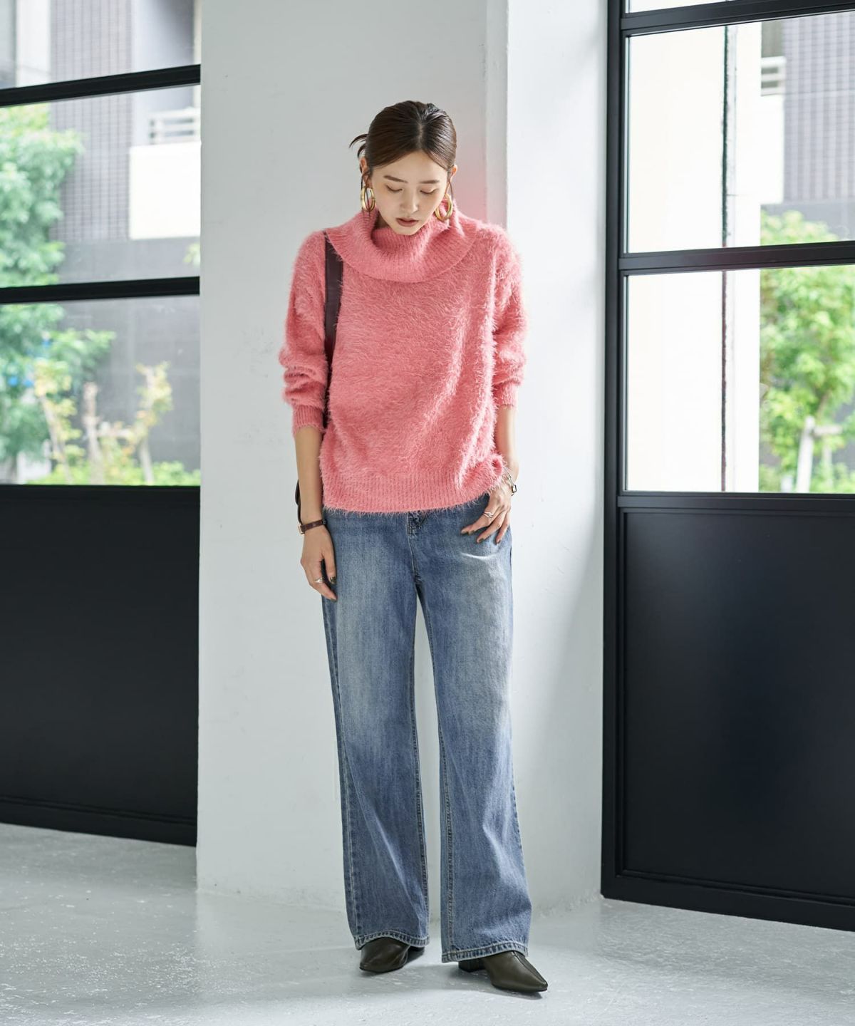 着用イメージ 166cm ピンク