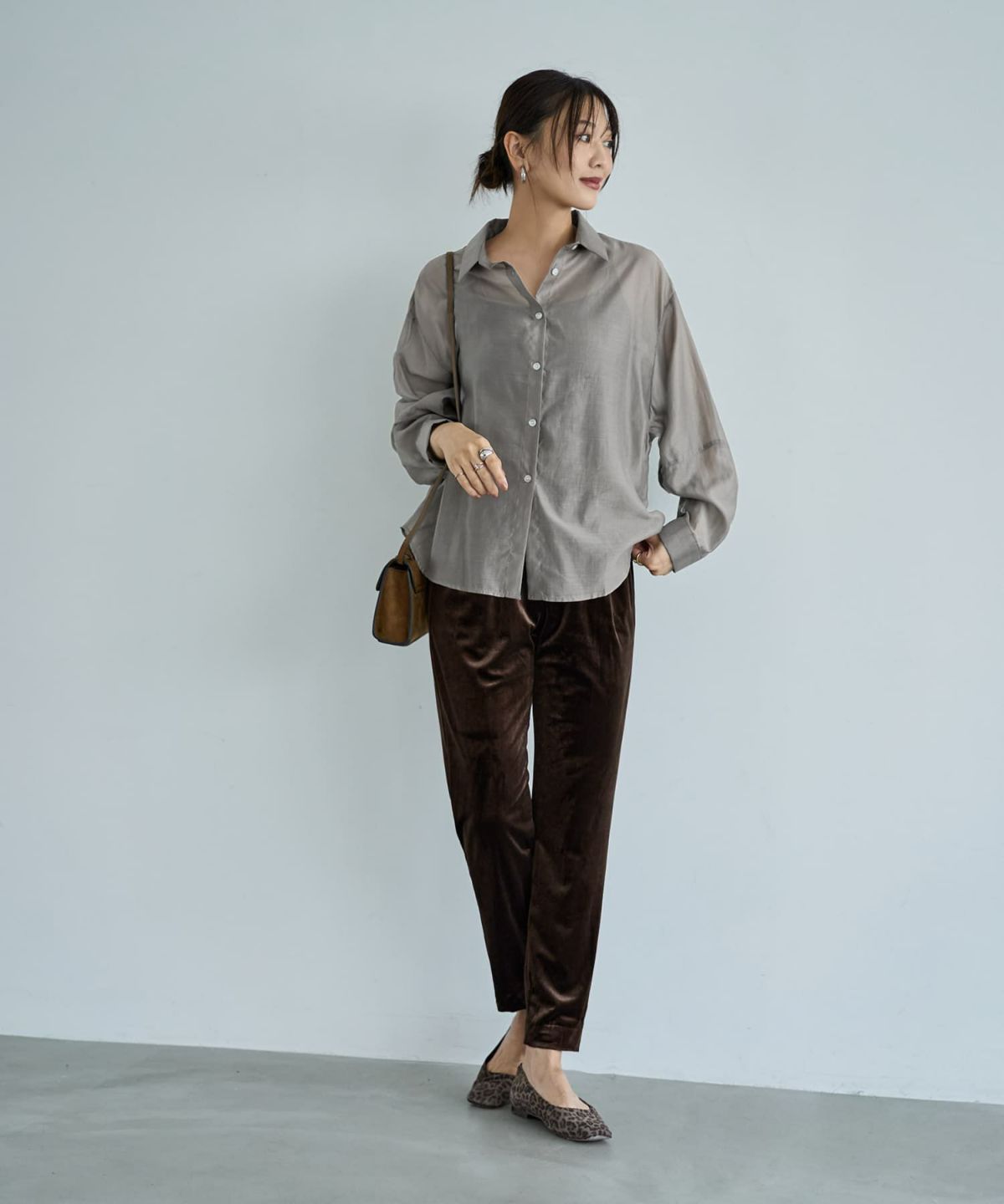 着用イメージ 166cm ダークブラウン Sサイズ 