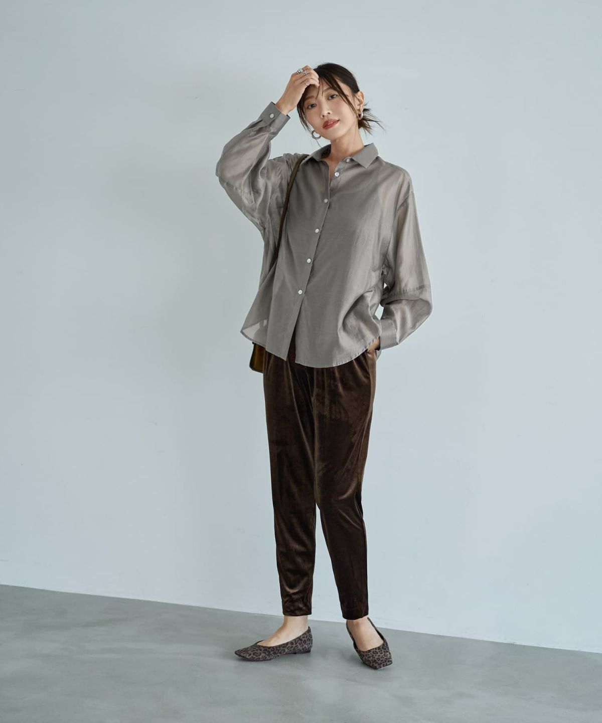 着用イメージ 166cm ダークブラウン Sサイズ 