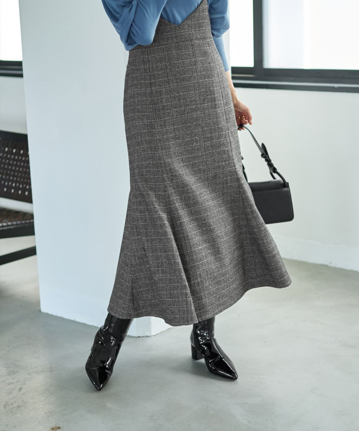 着用イメージ 166cm チャコールミックス