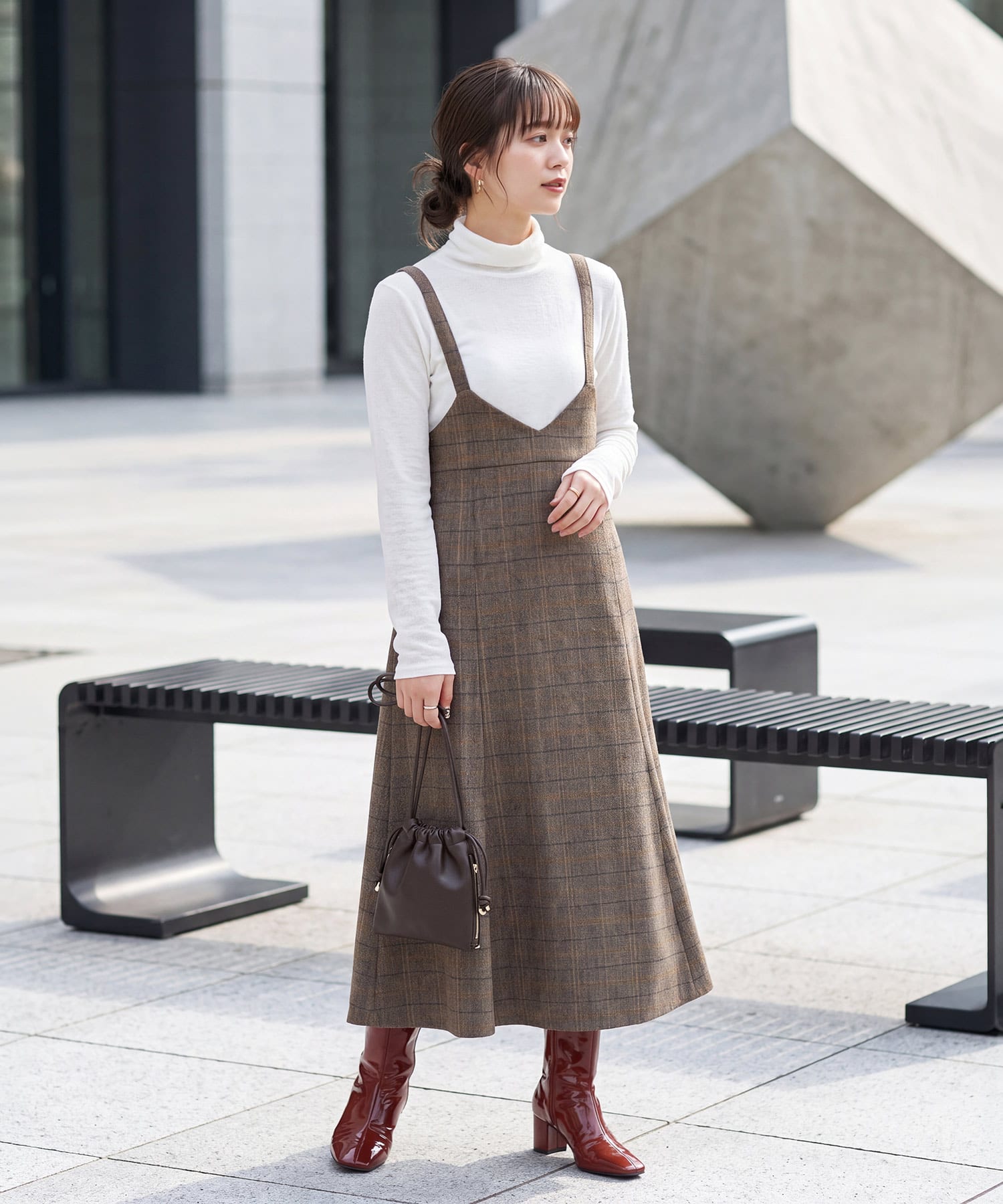 着用イメージ 166cm チャコールミックス