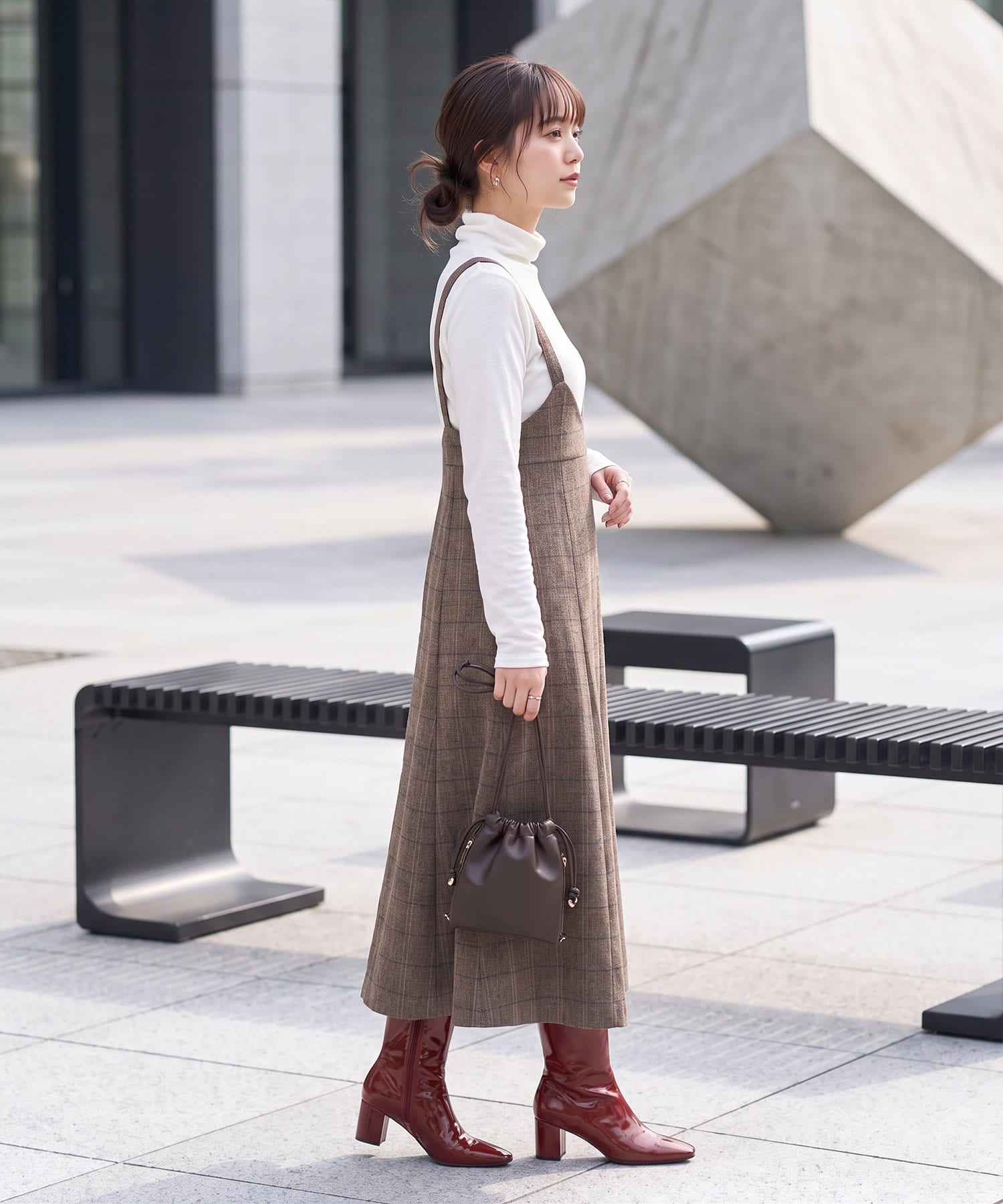 着用イメージ 166cm チャコールミックス