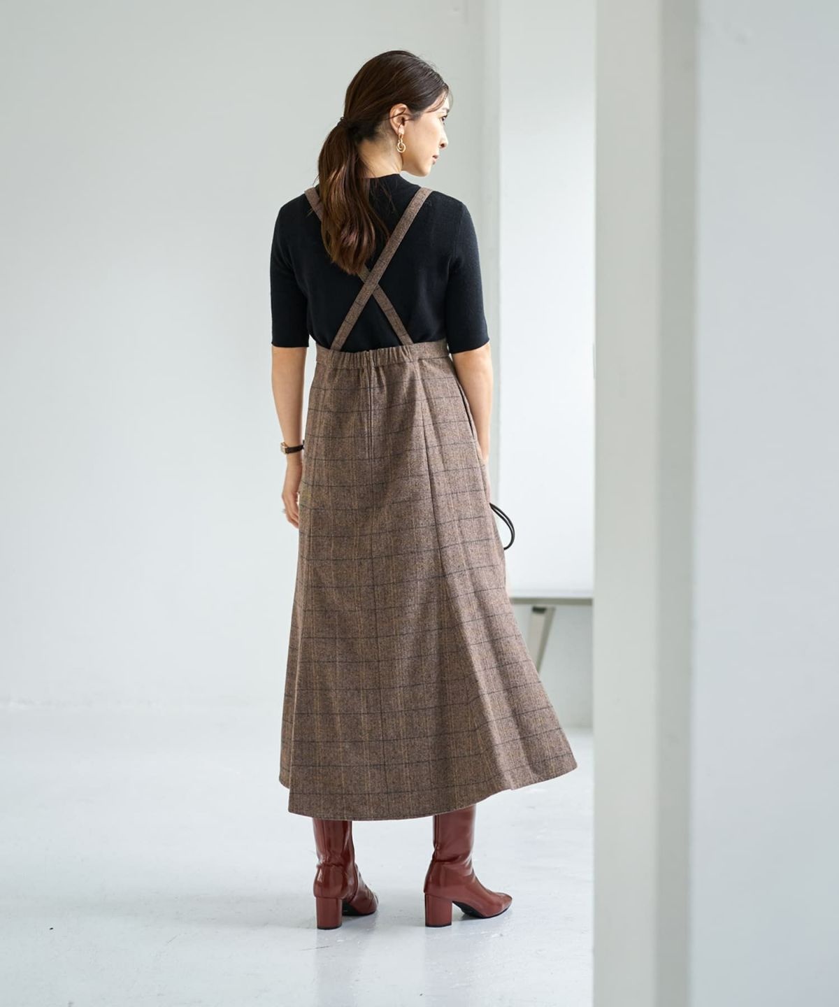 着用イメージ 166cm ブラウンミックス