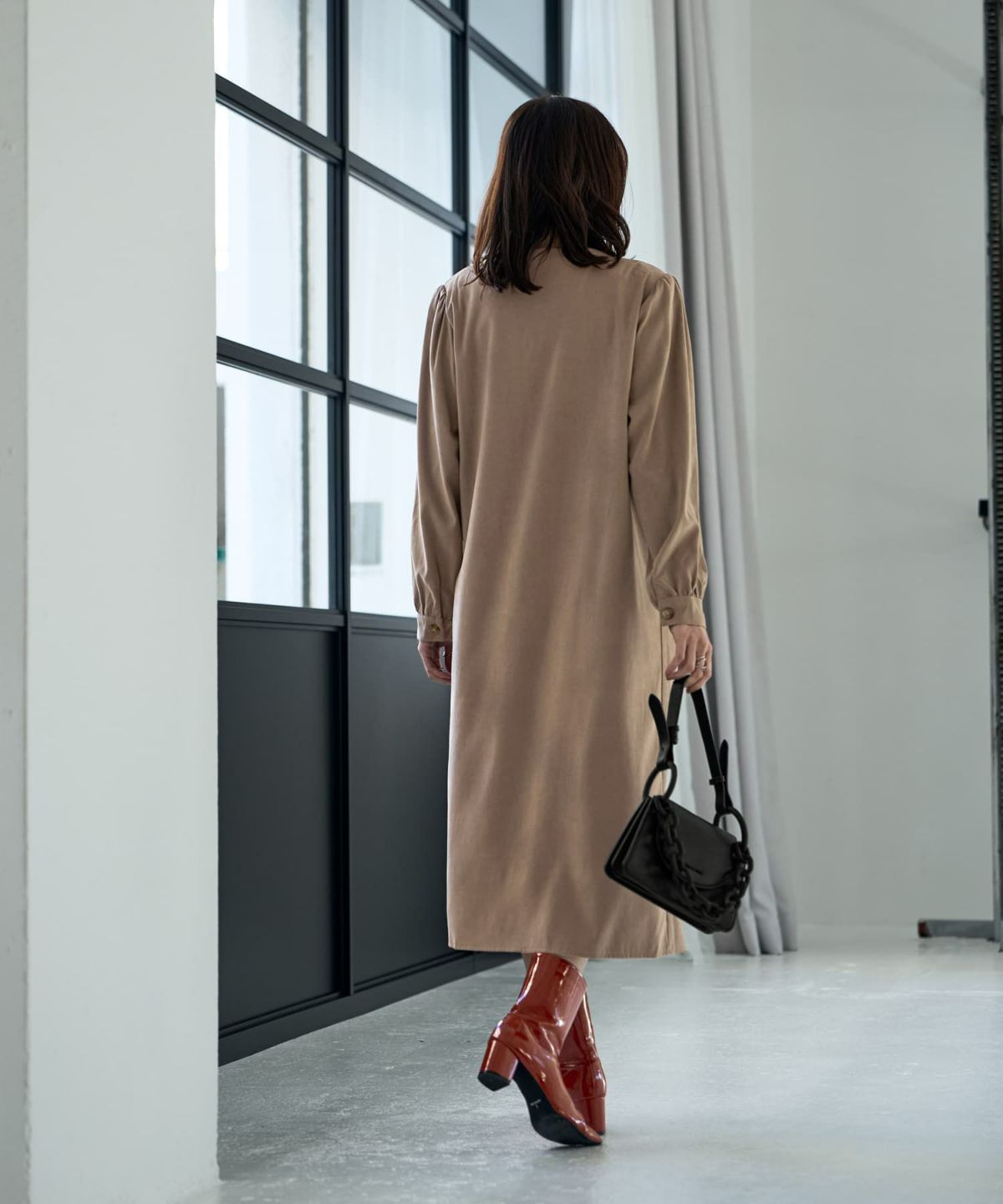 着用イメージ 166cm ベージュ