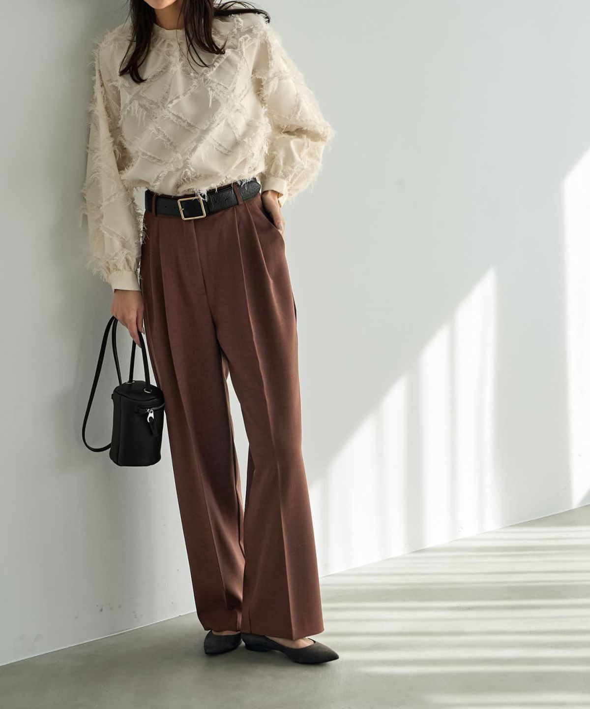 着用イメージ 168cm エクリュ