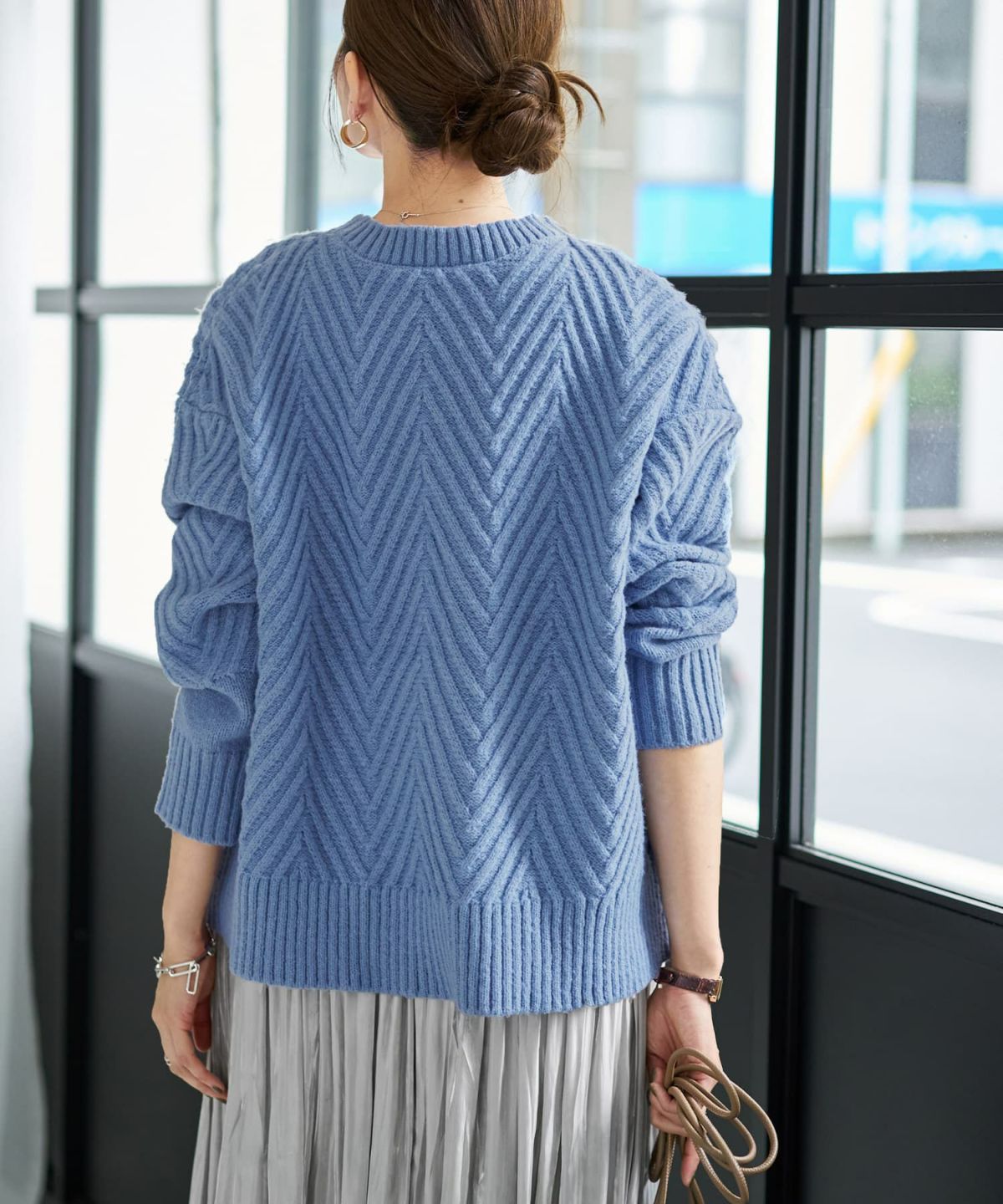 着用イメージ 166cm ライトブルー