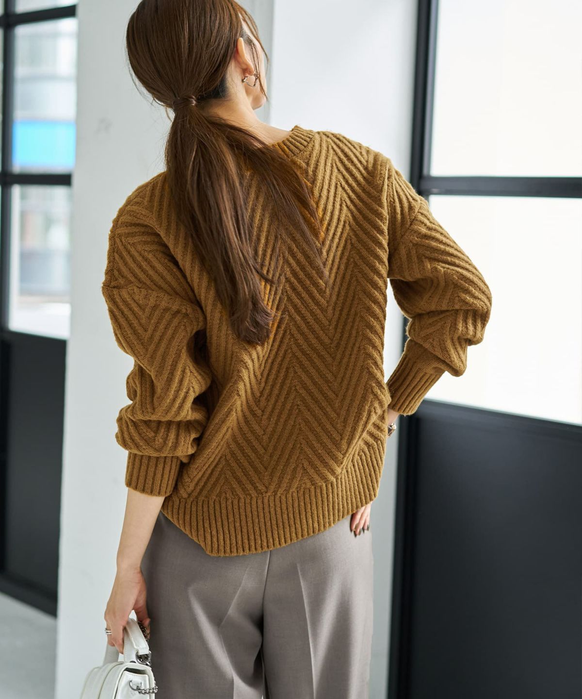 着用イメージ 166cm ダークマスタード