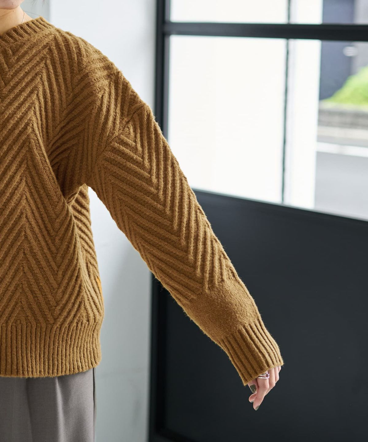 着用イメージ 166cm ダークマスタード