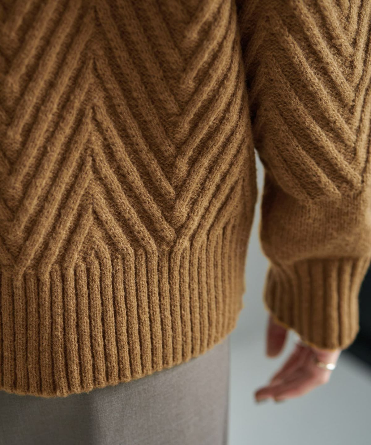 着用イメージ 166cm ダークマスタード