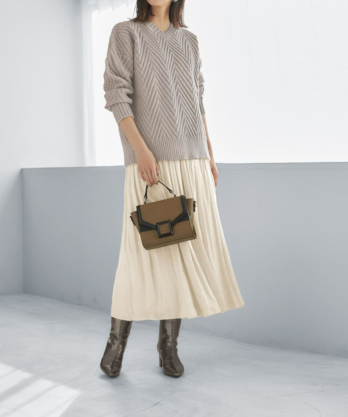 着用イメージ 166cm サンドベージュ