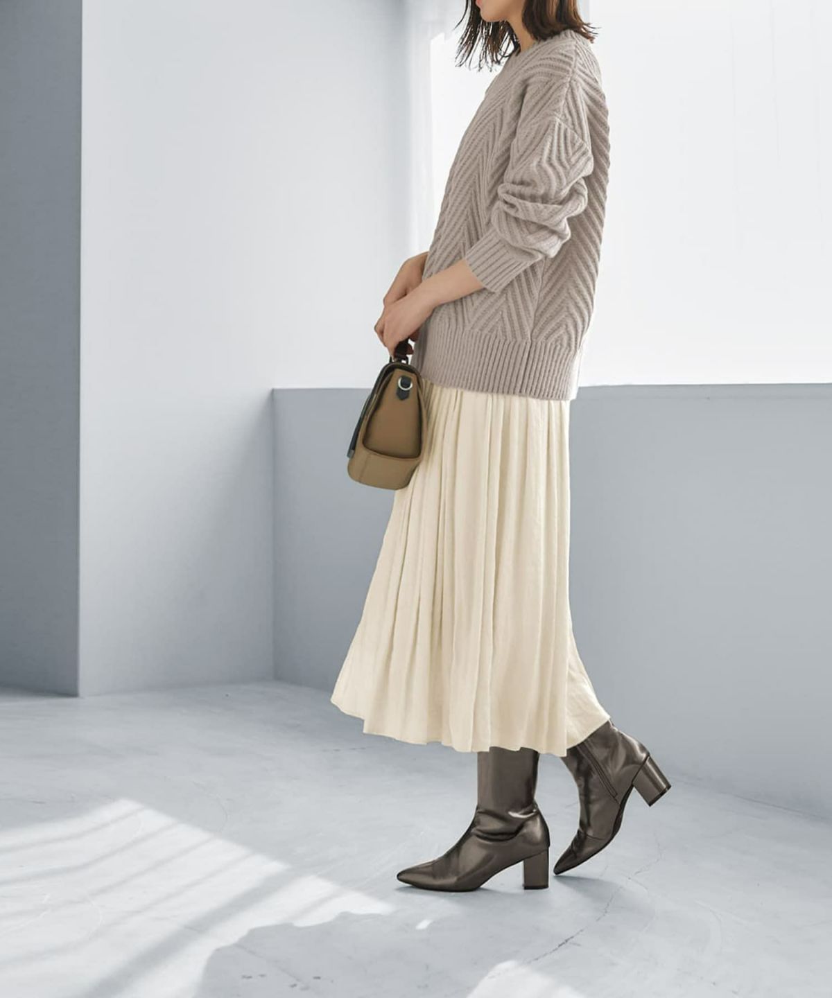 着用イメージ 166cm サンドベージュ