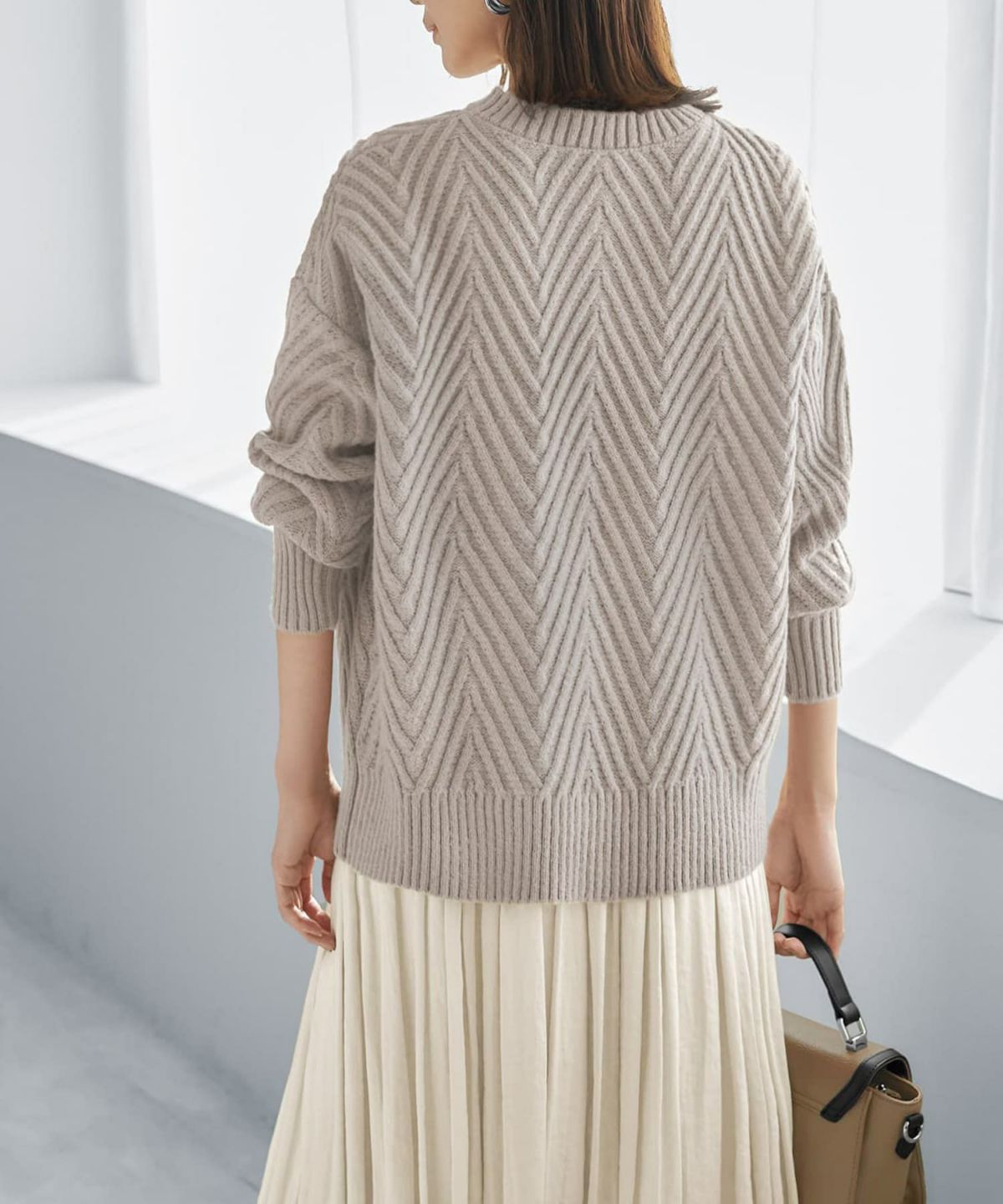 着用イメージ 166cm サンドベージュ