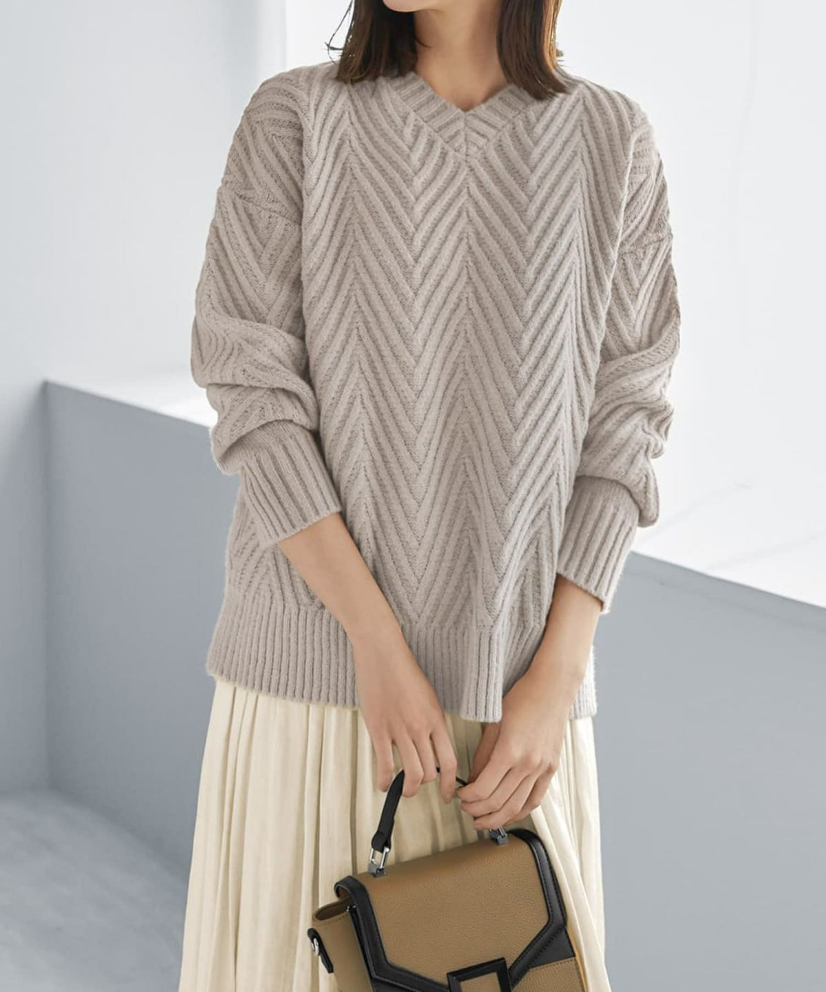 着用イメージ 166cm サンドベージュ