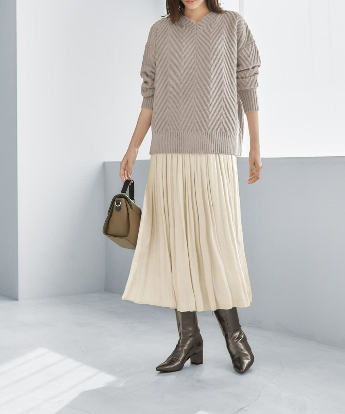 着用イメージ 166cm サンドベージュ