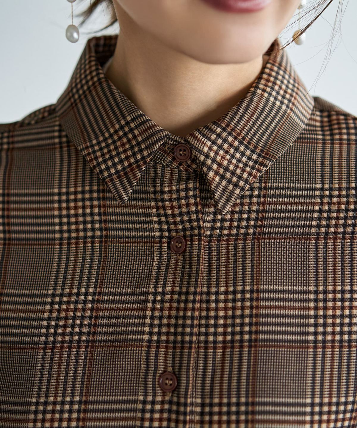 着用イメージ 166cm ブラウンミックス