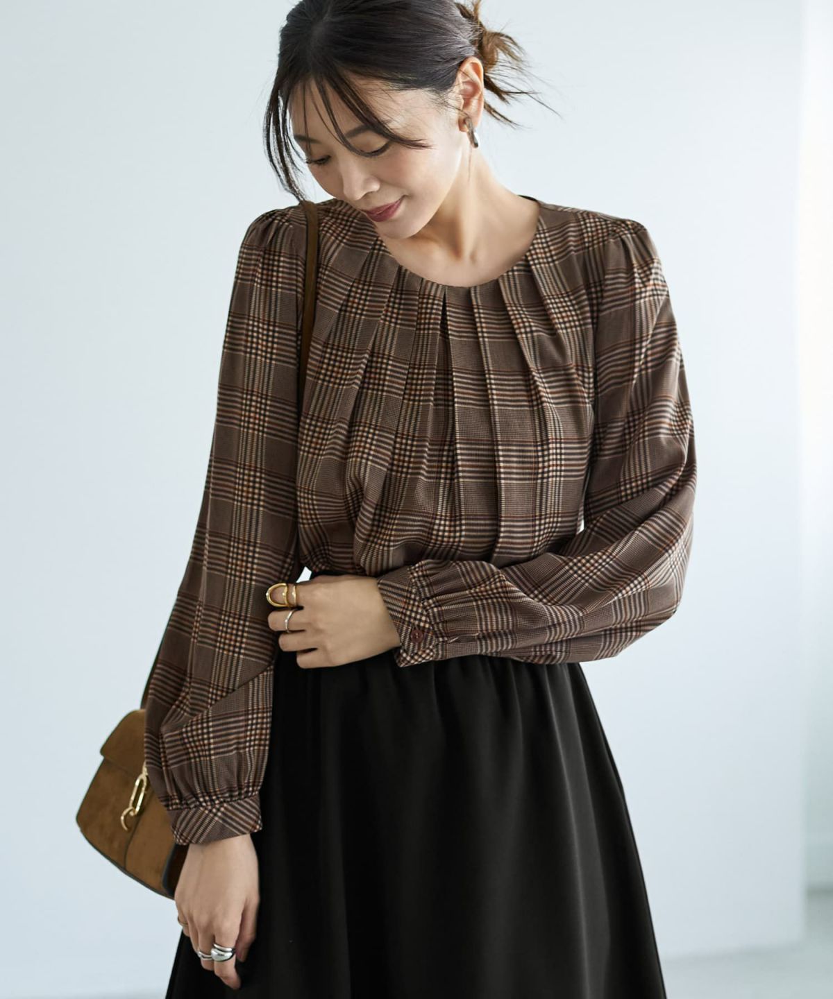 着用イメージ 166cm ブラウンミックス