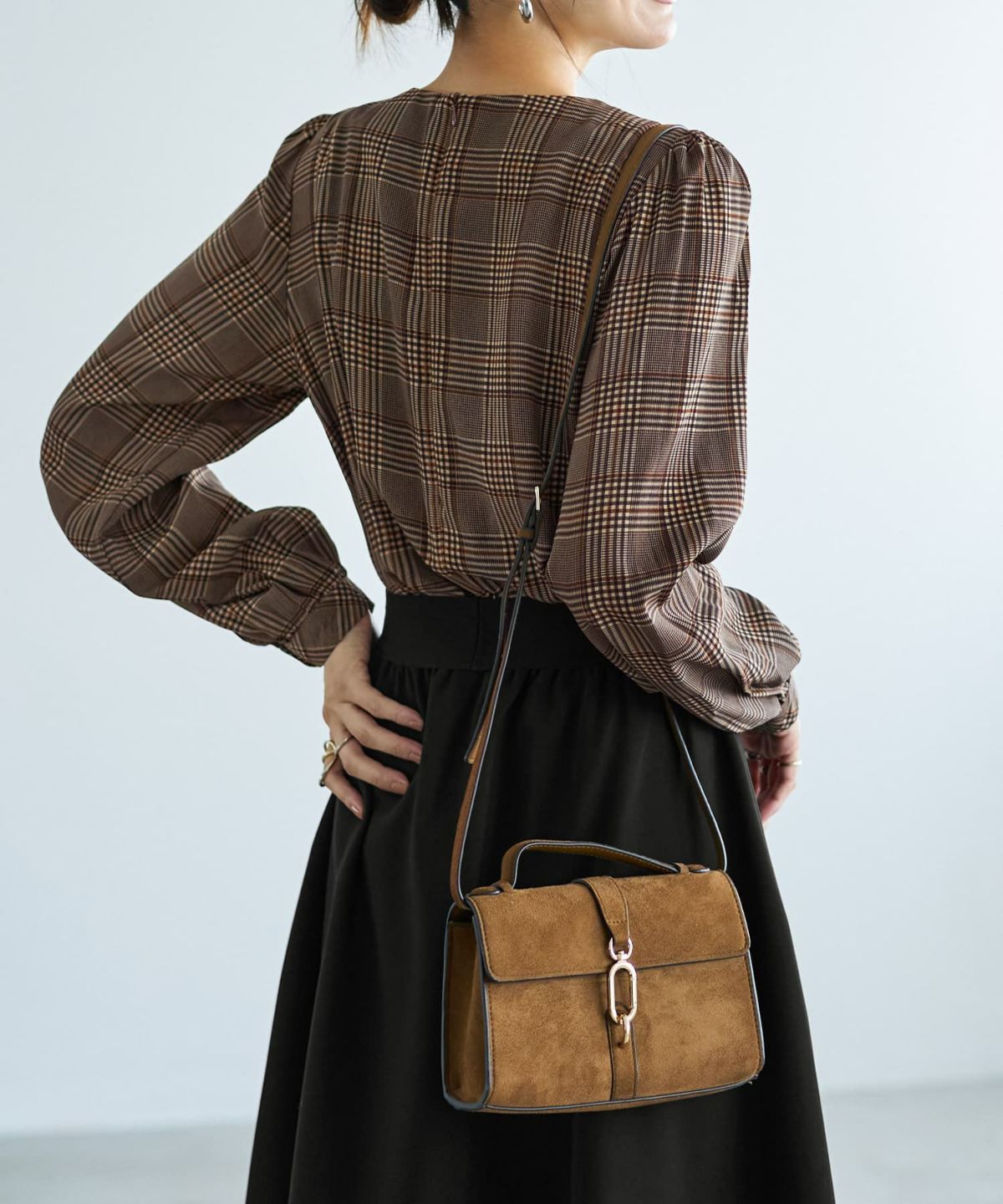 着用イメージ 166cm ブラウンミックス