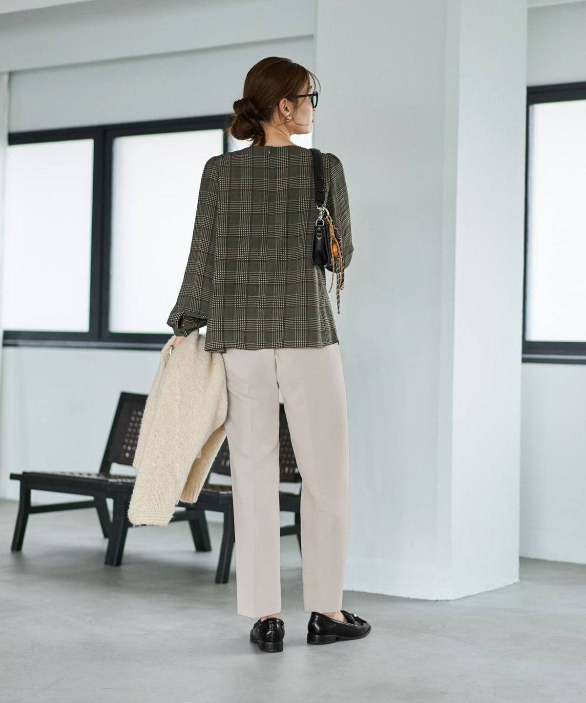 着用イメージ 166cm カーキミックス