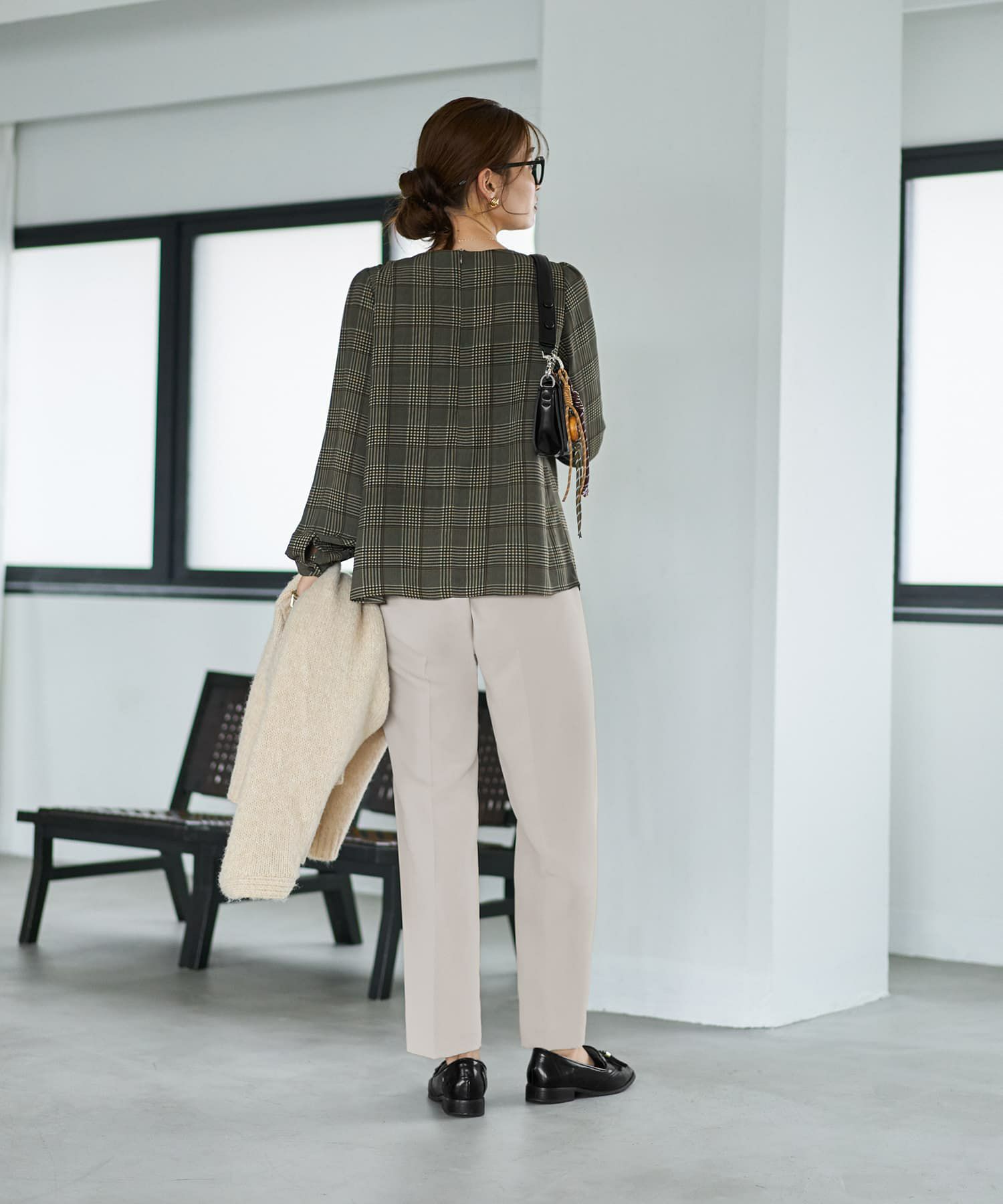 着用イメージ 166cm カーキミックス