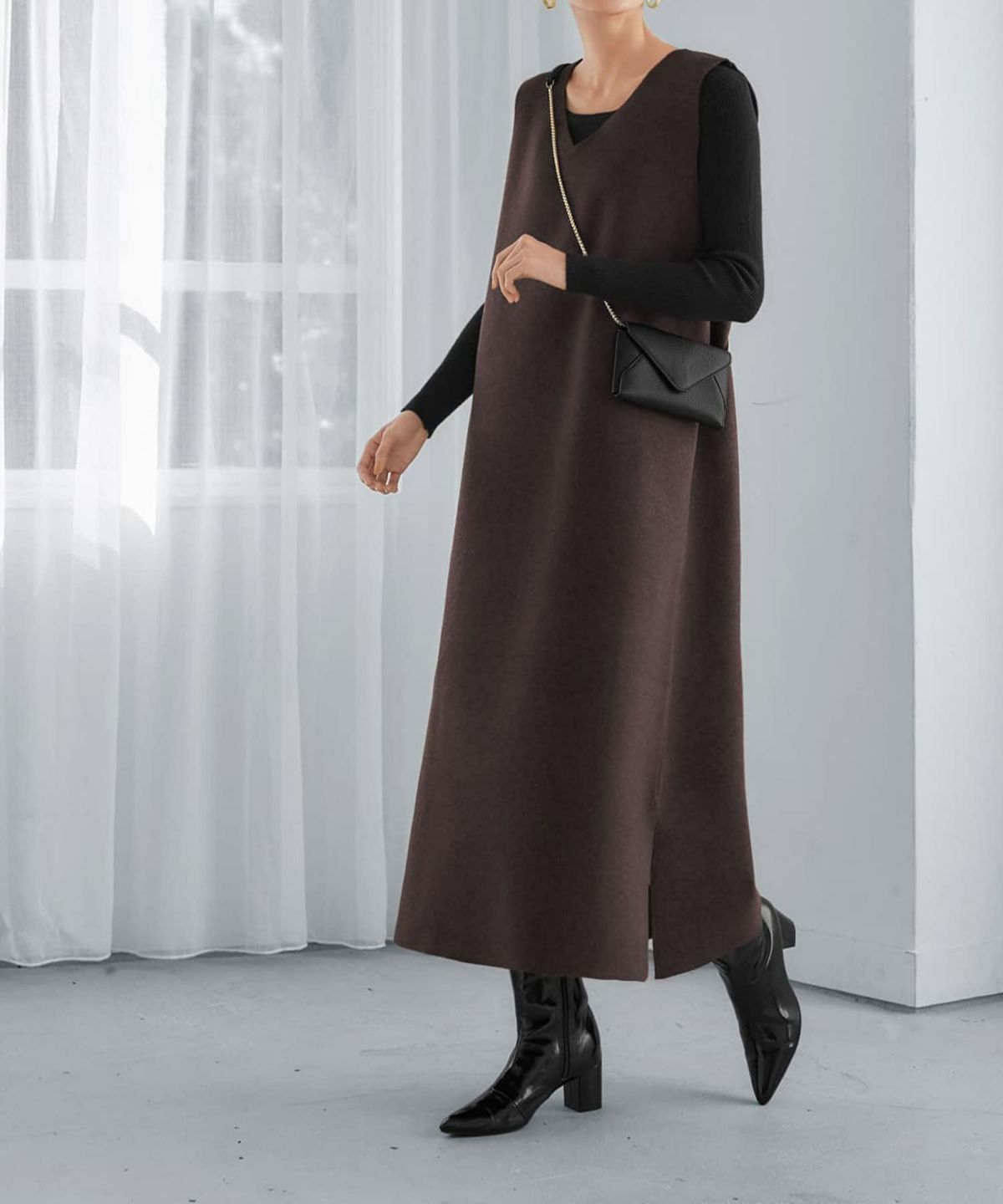 着用イメージ 165cm ブラウン